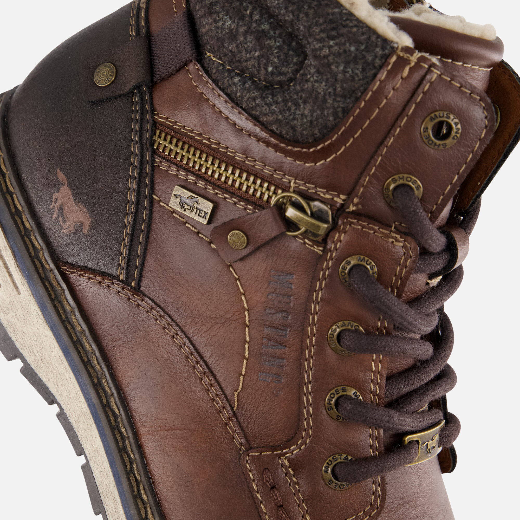 Mustang Veterboots cognac Pu afbeelding 4