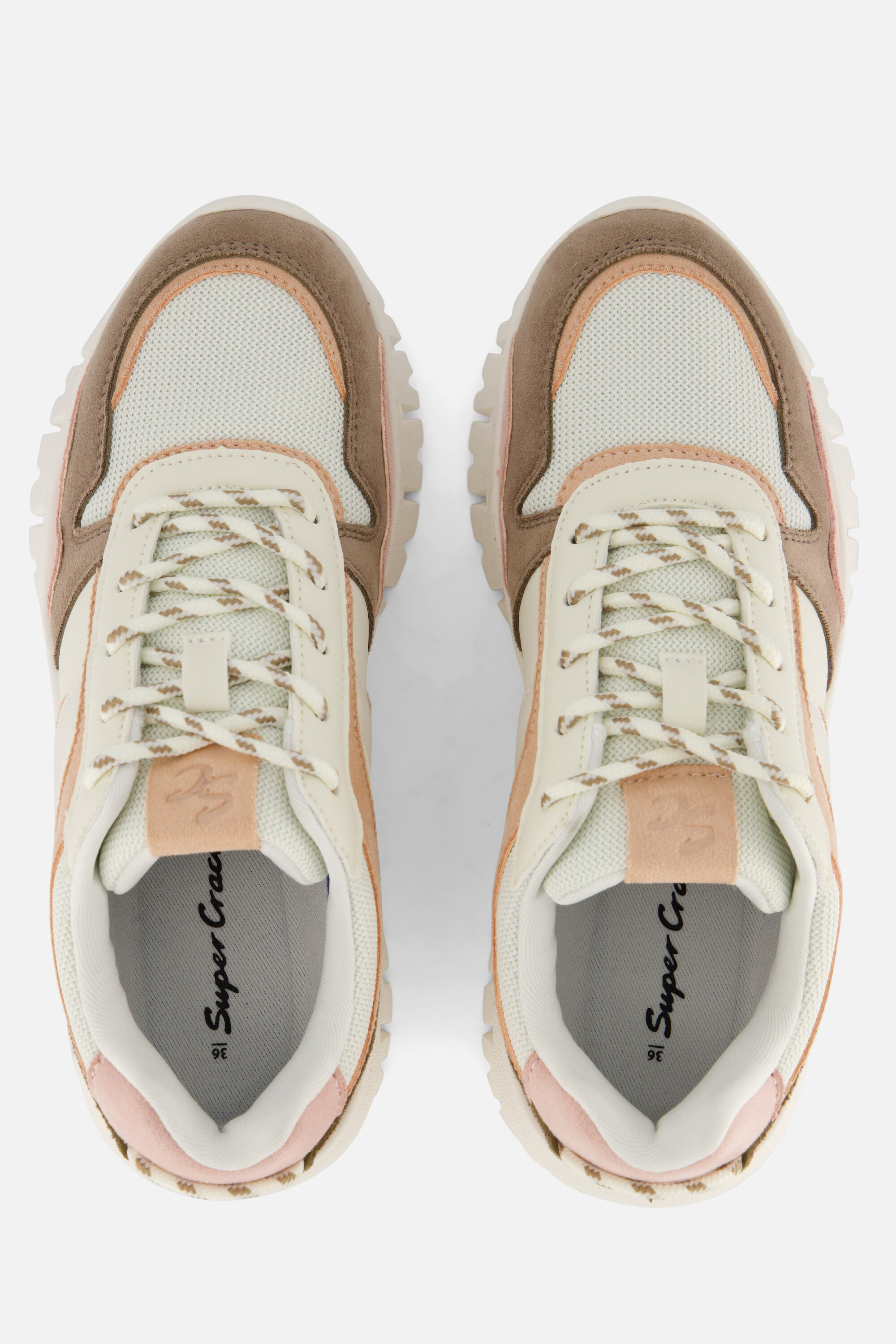 Supercracks Sneakers taupe Pu afbeelding 2
