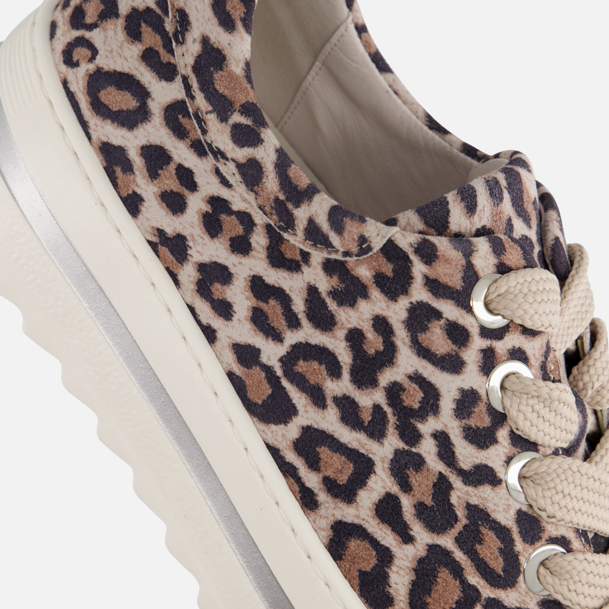 Gabor Leopard Sneakers beige Leer afbeelding 4