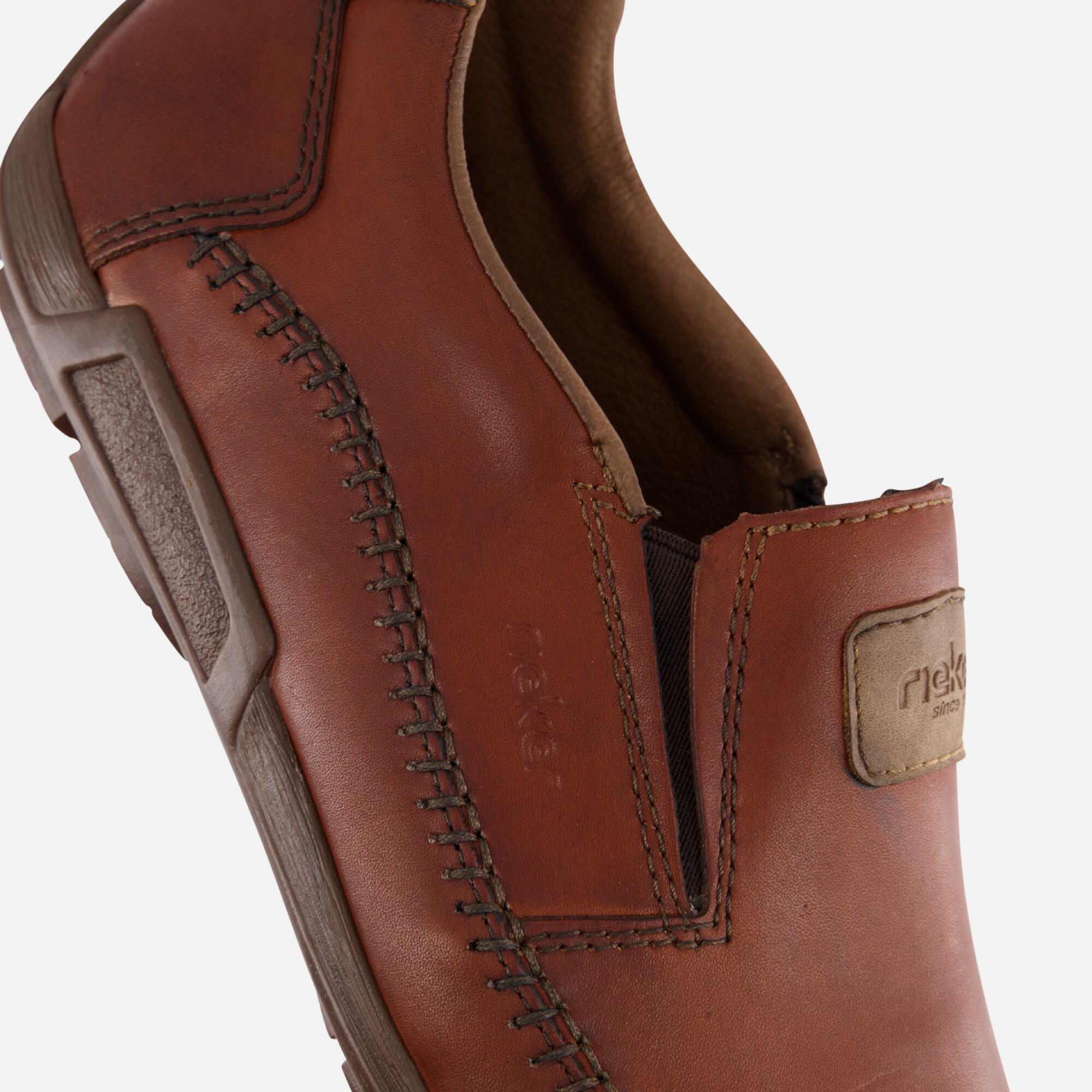 Rieker Clarino Morelia Instappers cognac Leer afbeelding 4