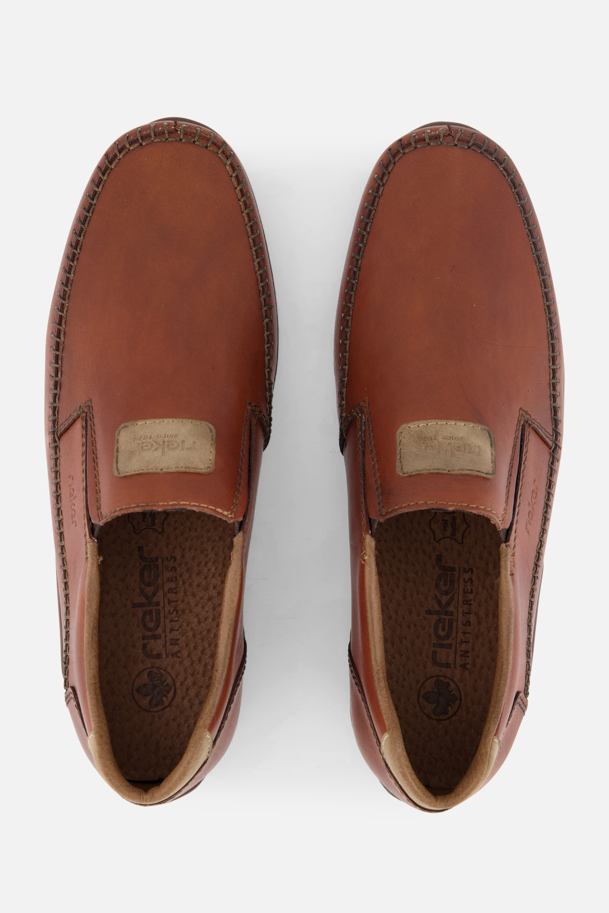 Rieker Clarino Morelia Instappers cognac Leer afbeelding 2