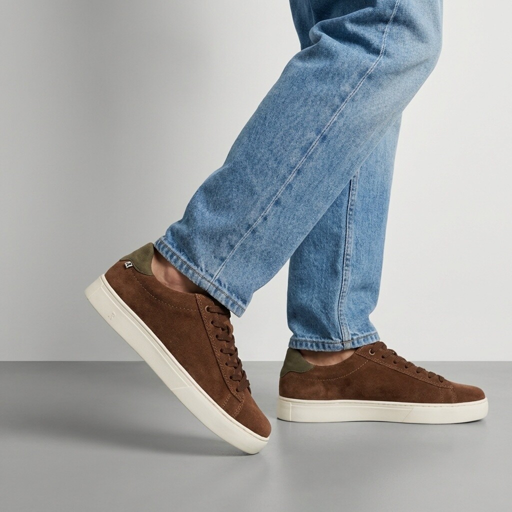 Rieker Sneakers blauw Suède – Bruin