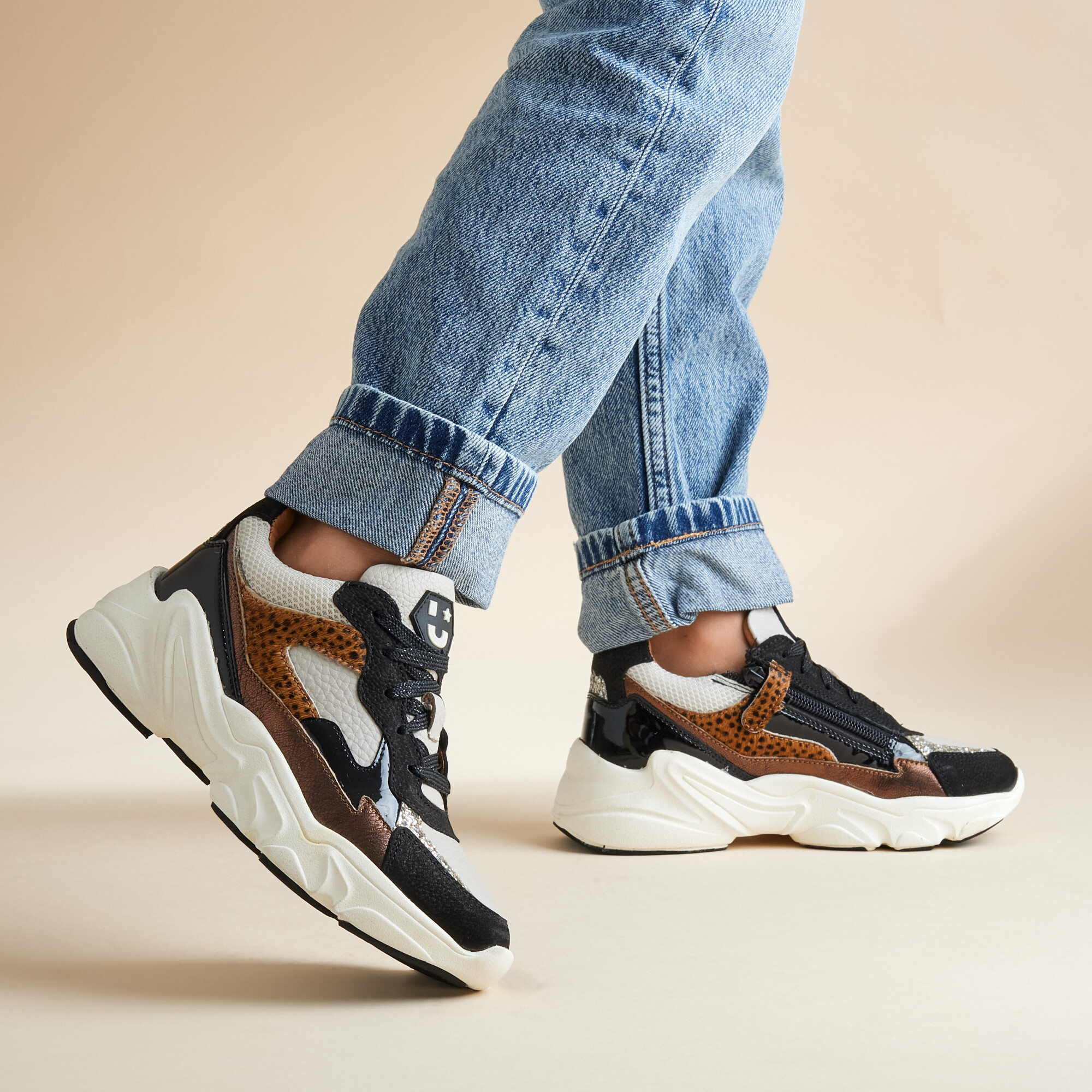 Muyters Sneakers zwart Leer