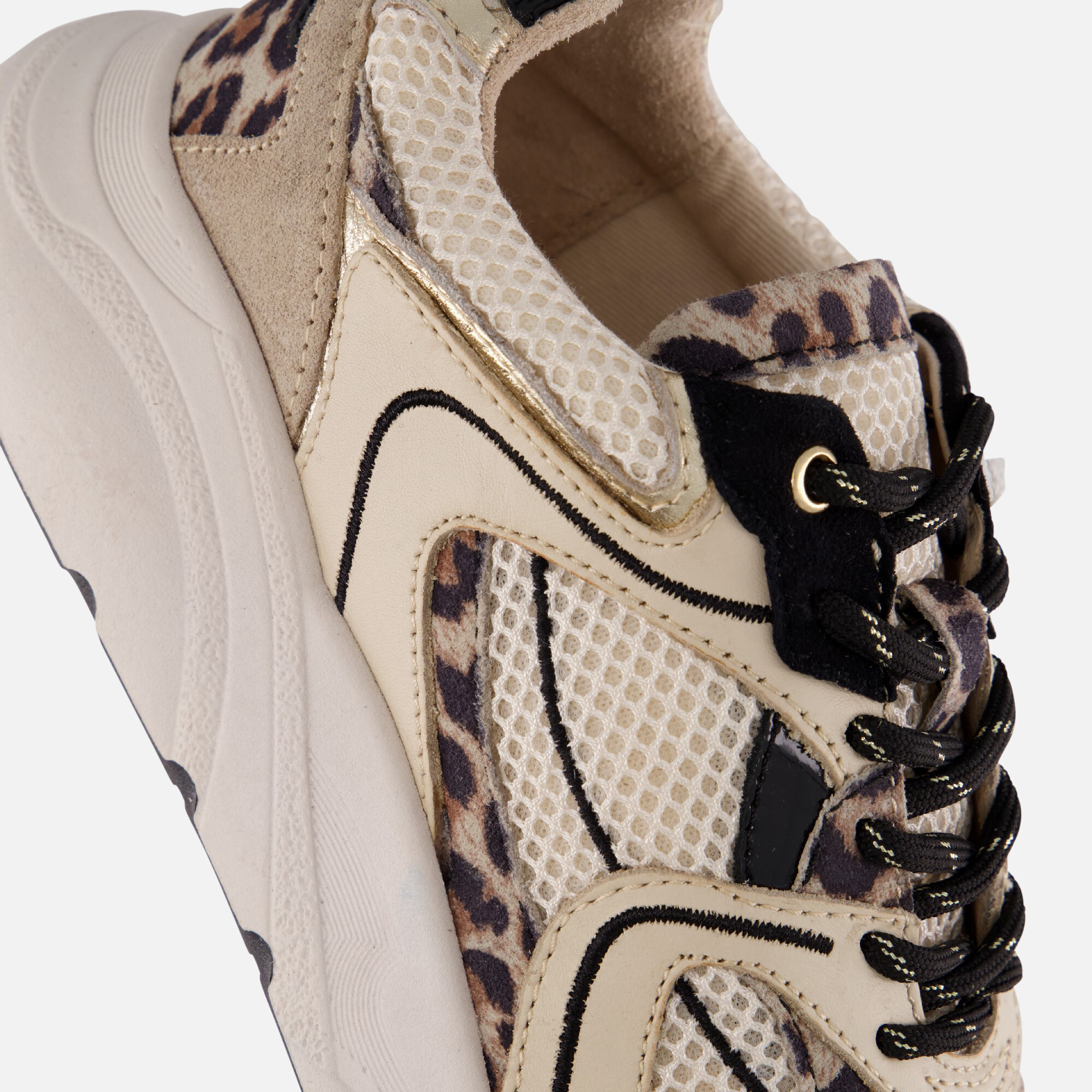 PS Poelman Sneakers beige Leer afbeelding 4