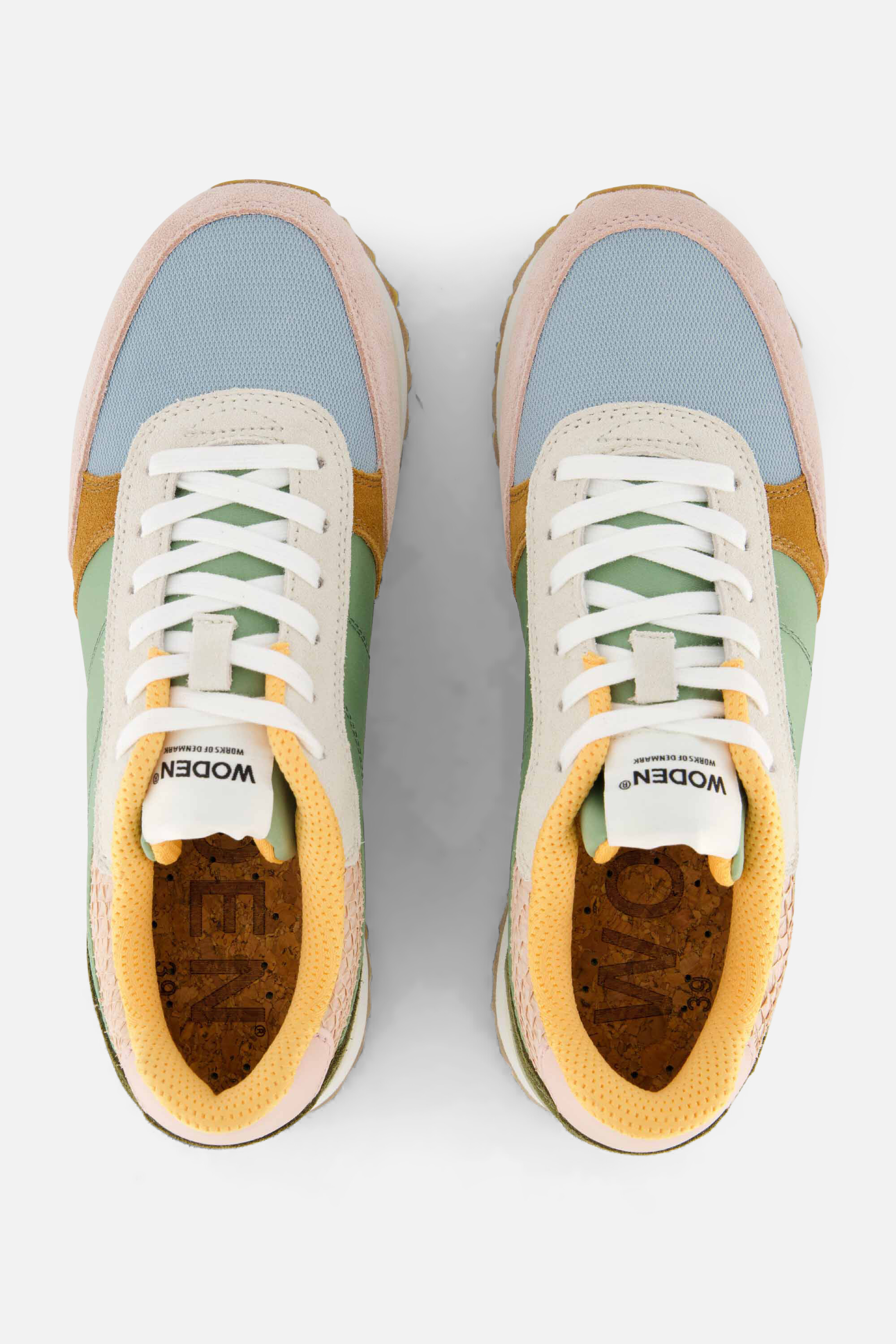 Woden Ronja Plateau Sneakers groen Leer afbeelding 2