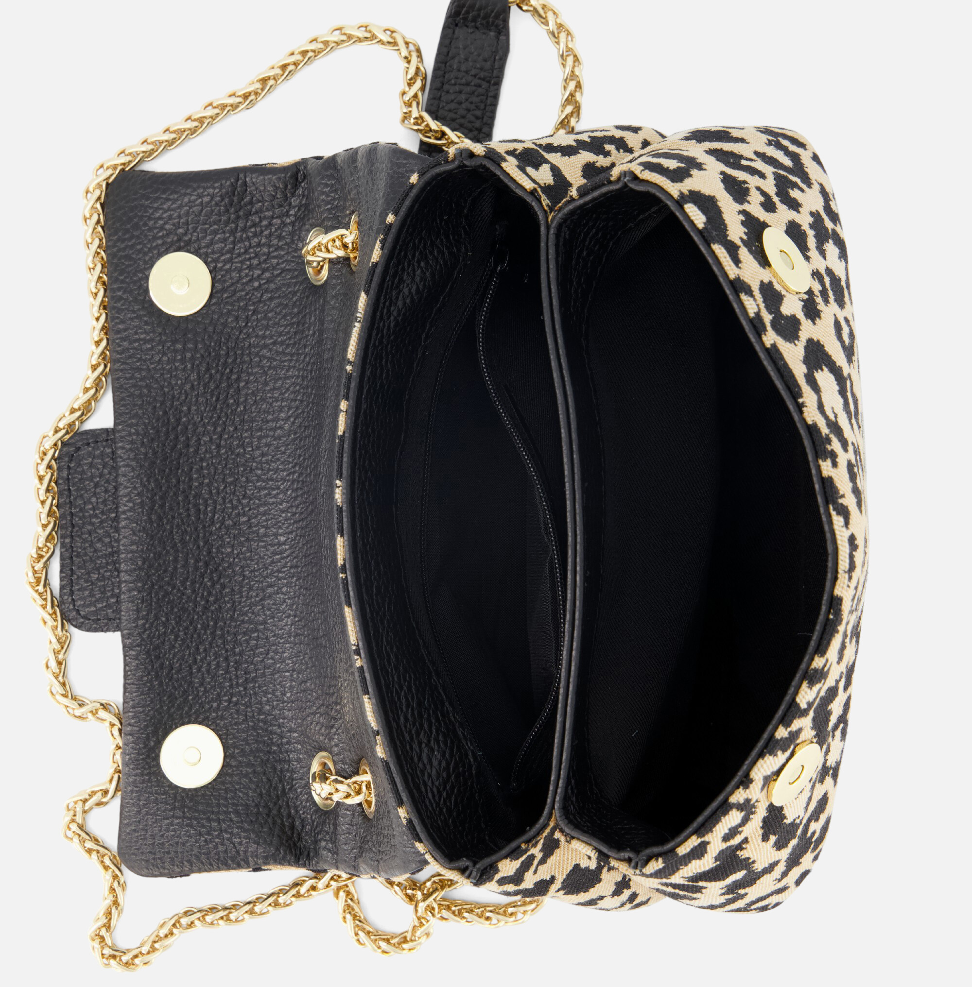 Charm Leopard Schoudertas bruin Textiel afbeelding 3
