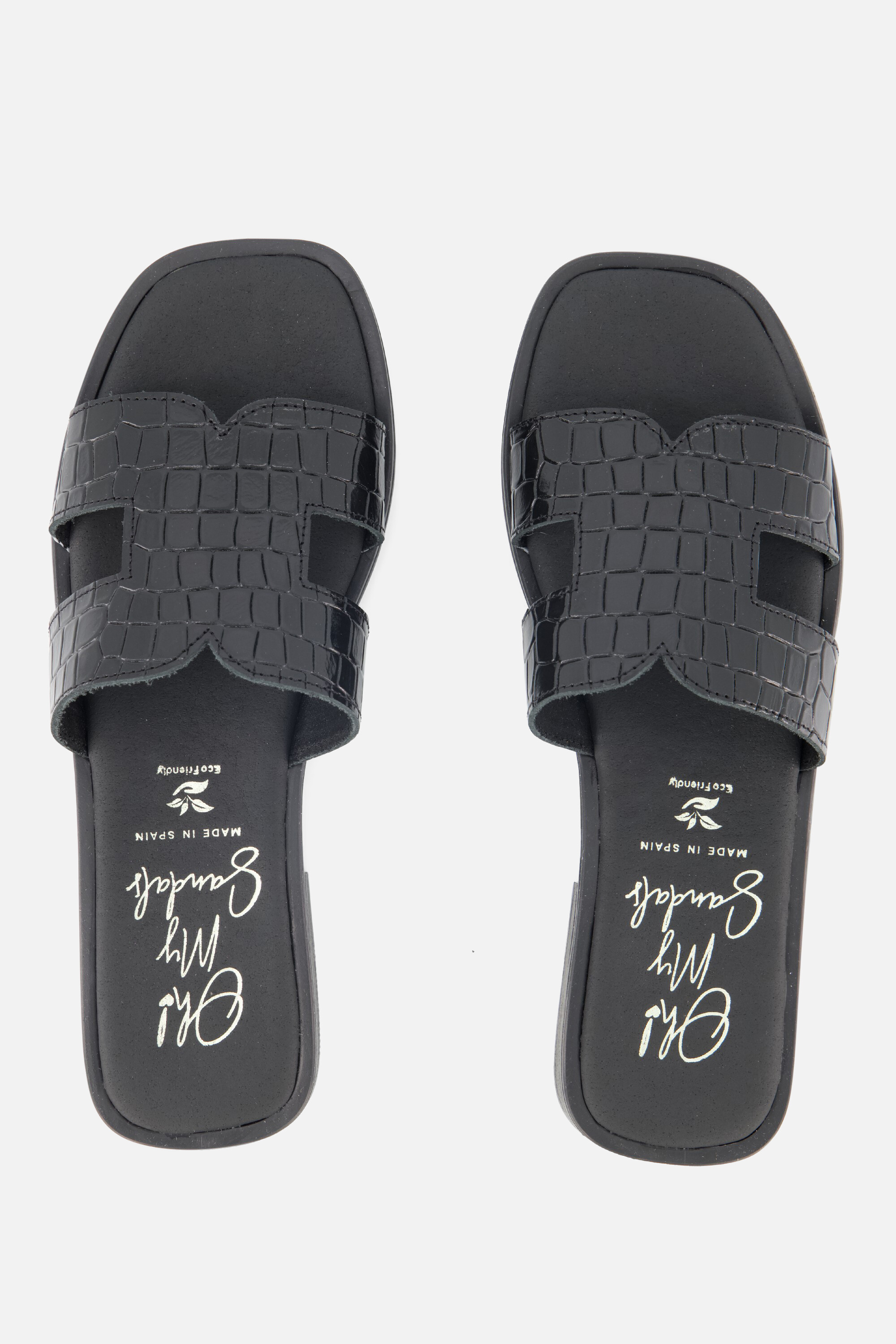 Oh My Sandals Slippers zwart Leer afbeelding 2
