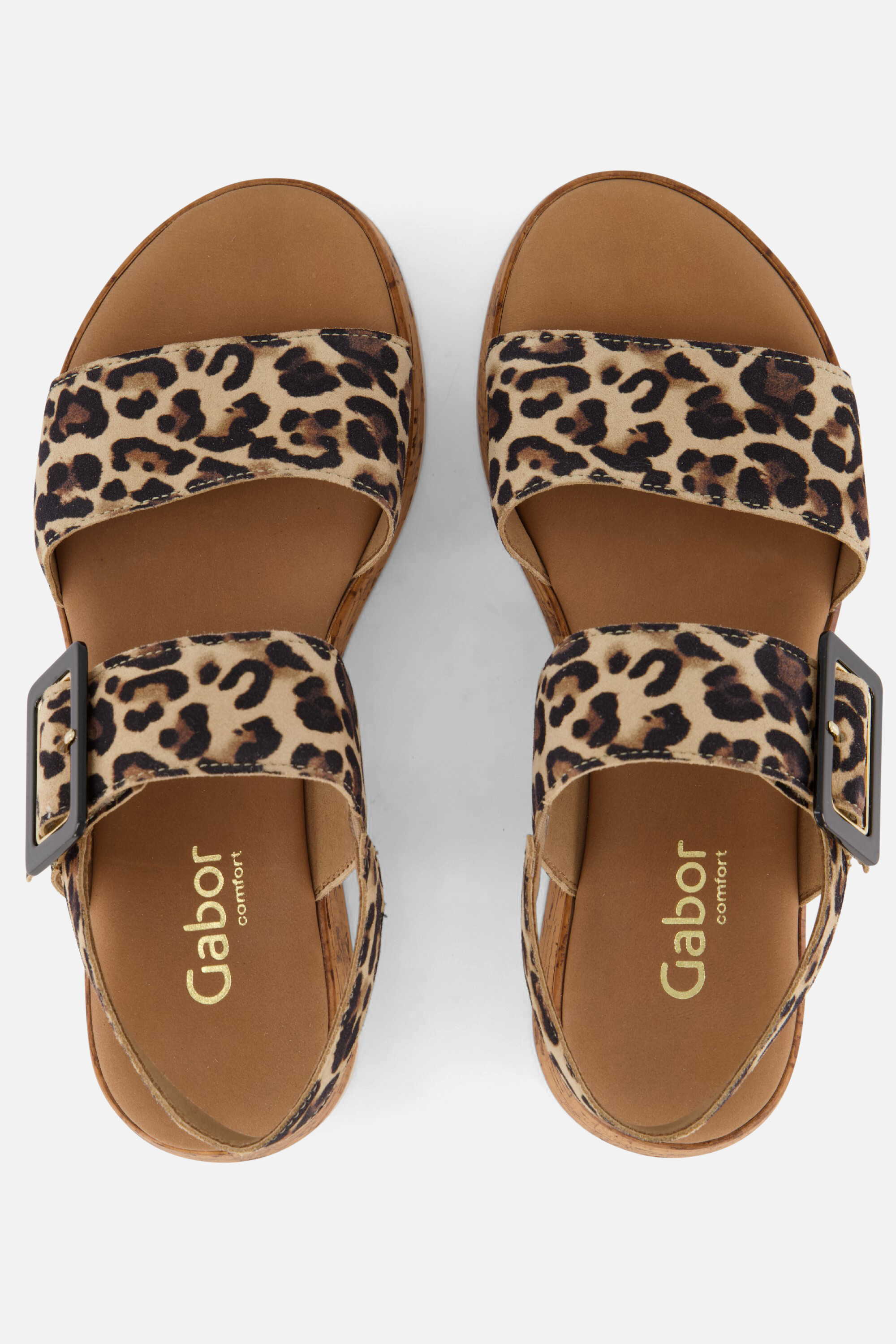 Gabor Leopard Sandalen beige Suede afbeelding 2