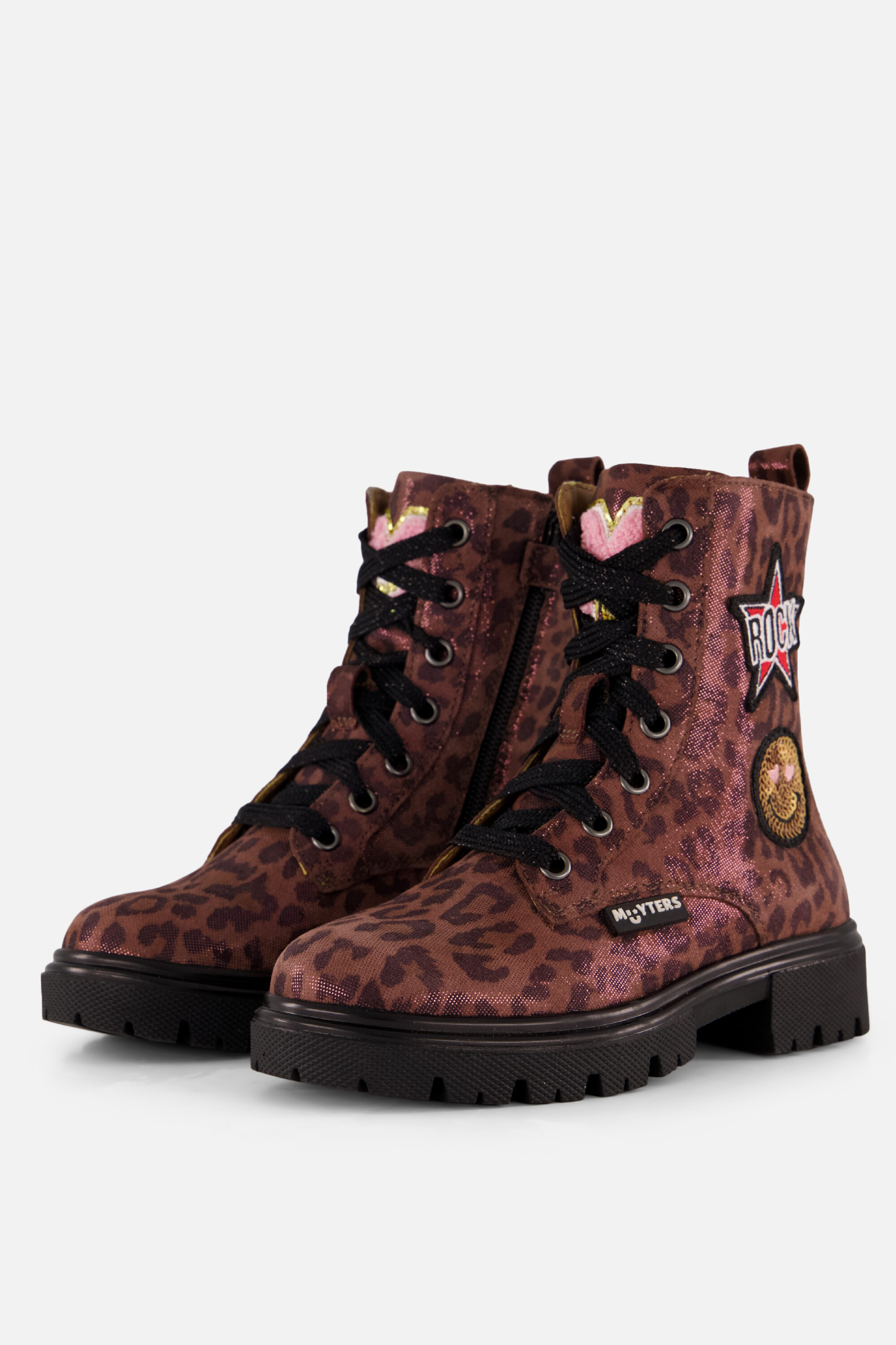 Muyters Muyters Rock Veterboots bordeaux Leopard Leer