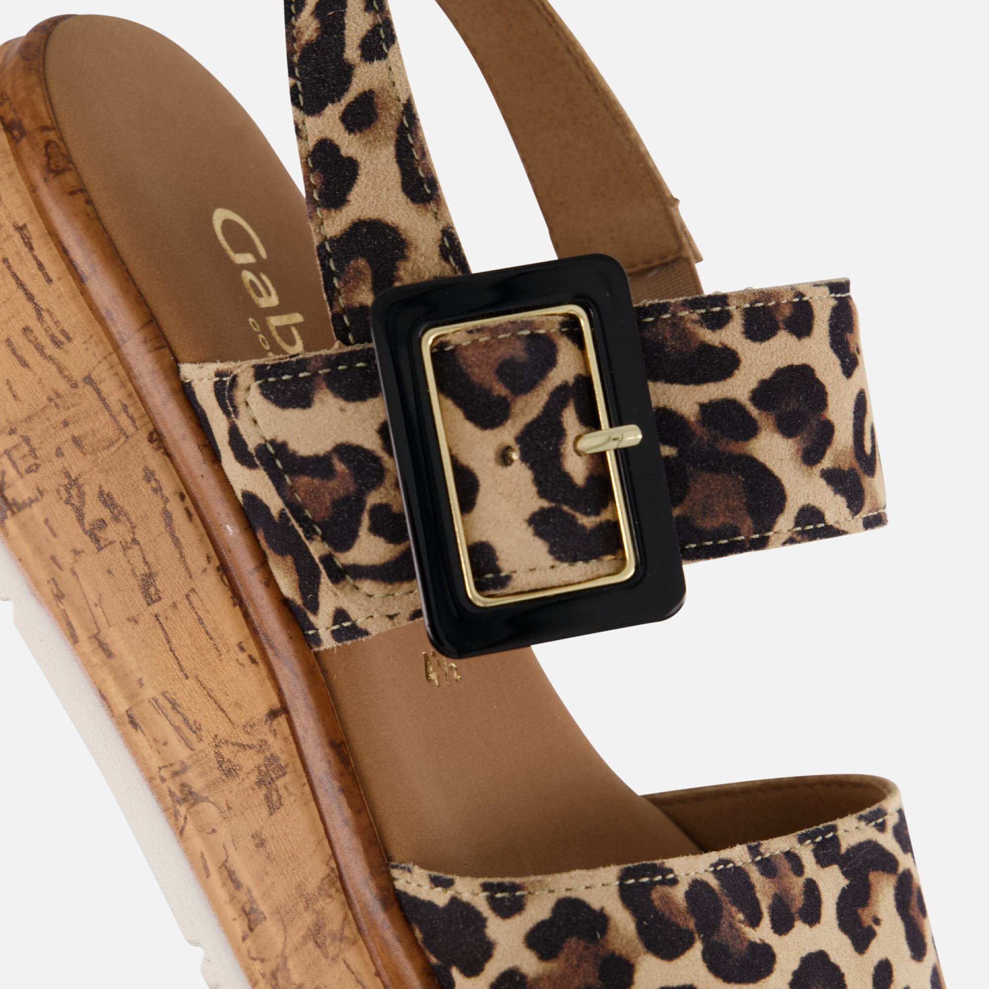Gabor Leopard Sandalen beige Suede afbeelding 4