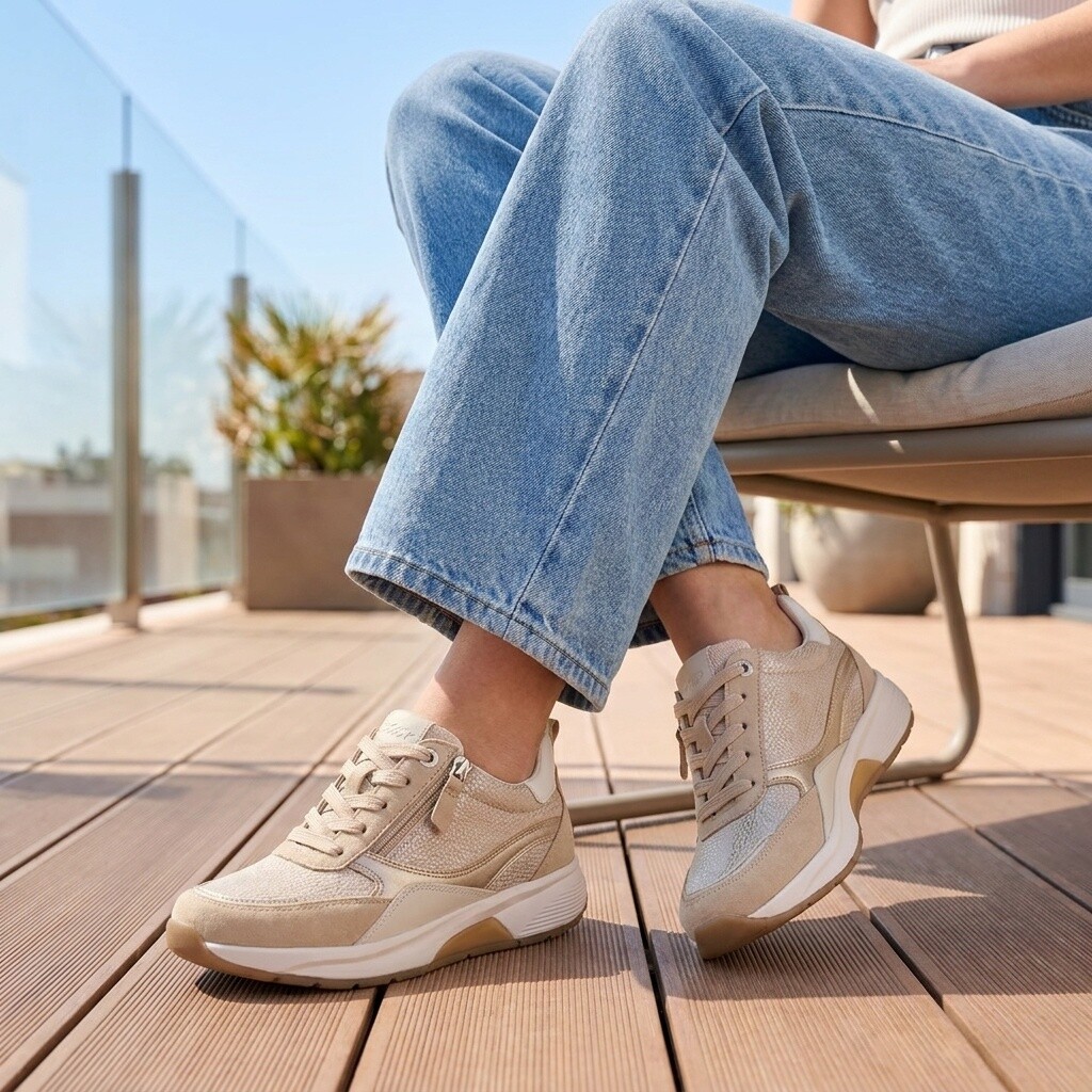 Gabor Rollingsoft Sneakers beige Leer