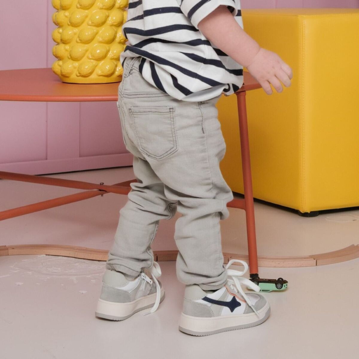 Shoesme Sneakers grijs Leer