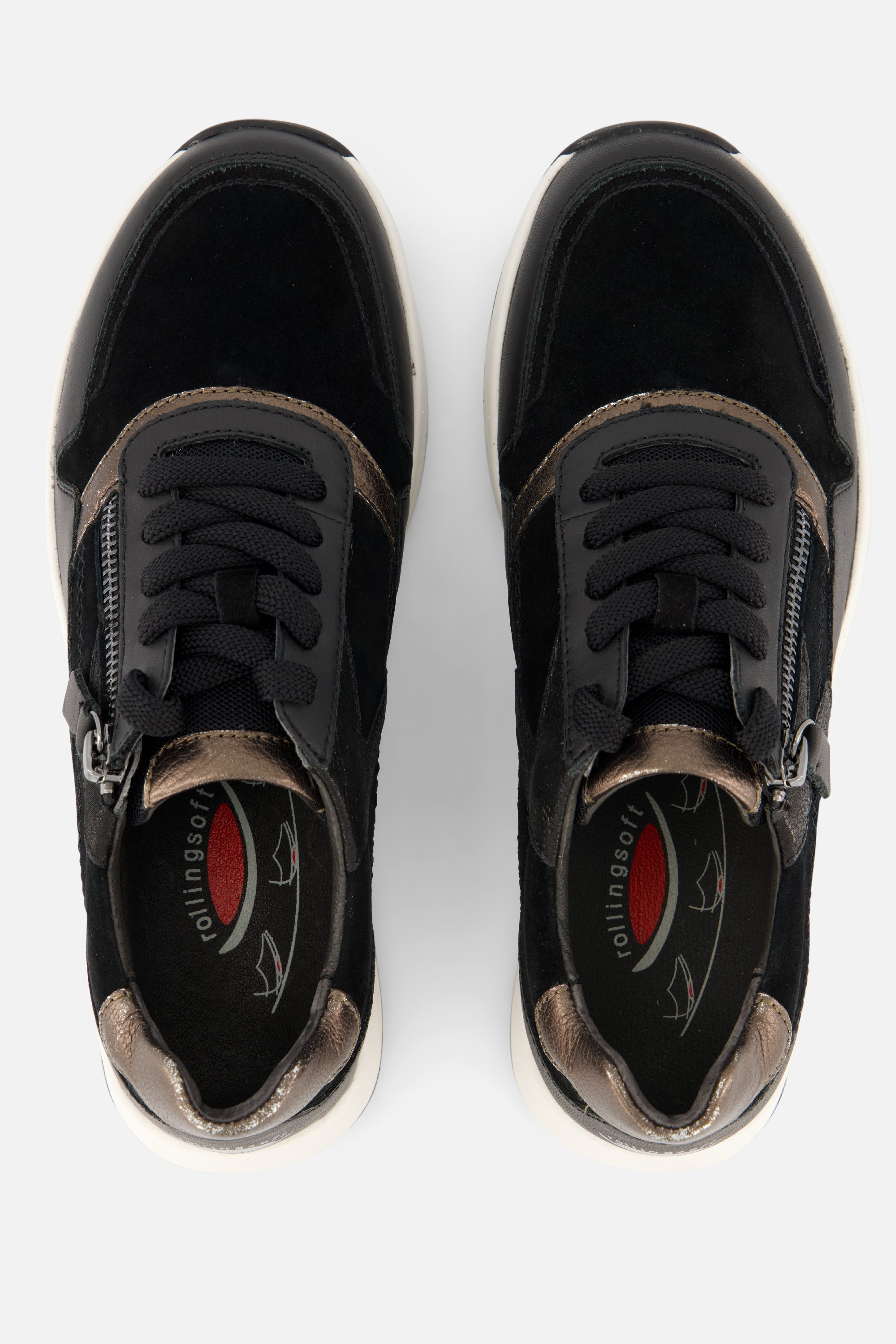 Gabor Rollingsoft sneakers zwart Suede afbeelding 2