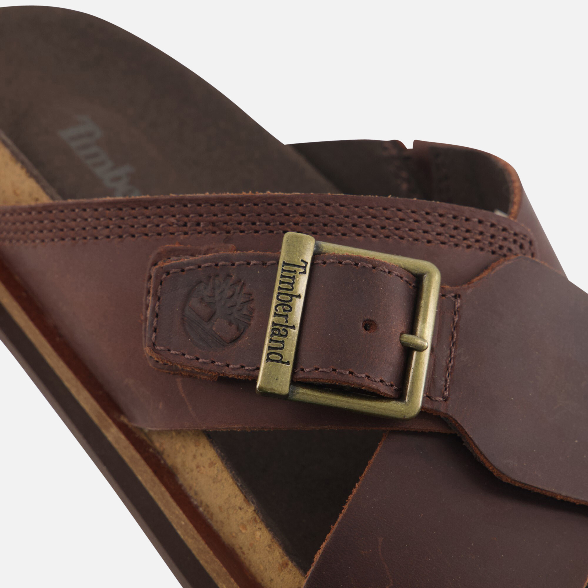 Timberland Amalfi Vibes Cross Slippers bruin Leer afbeelding 3