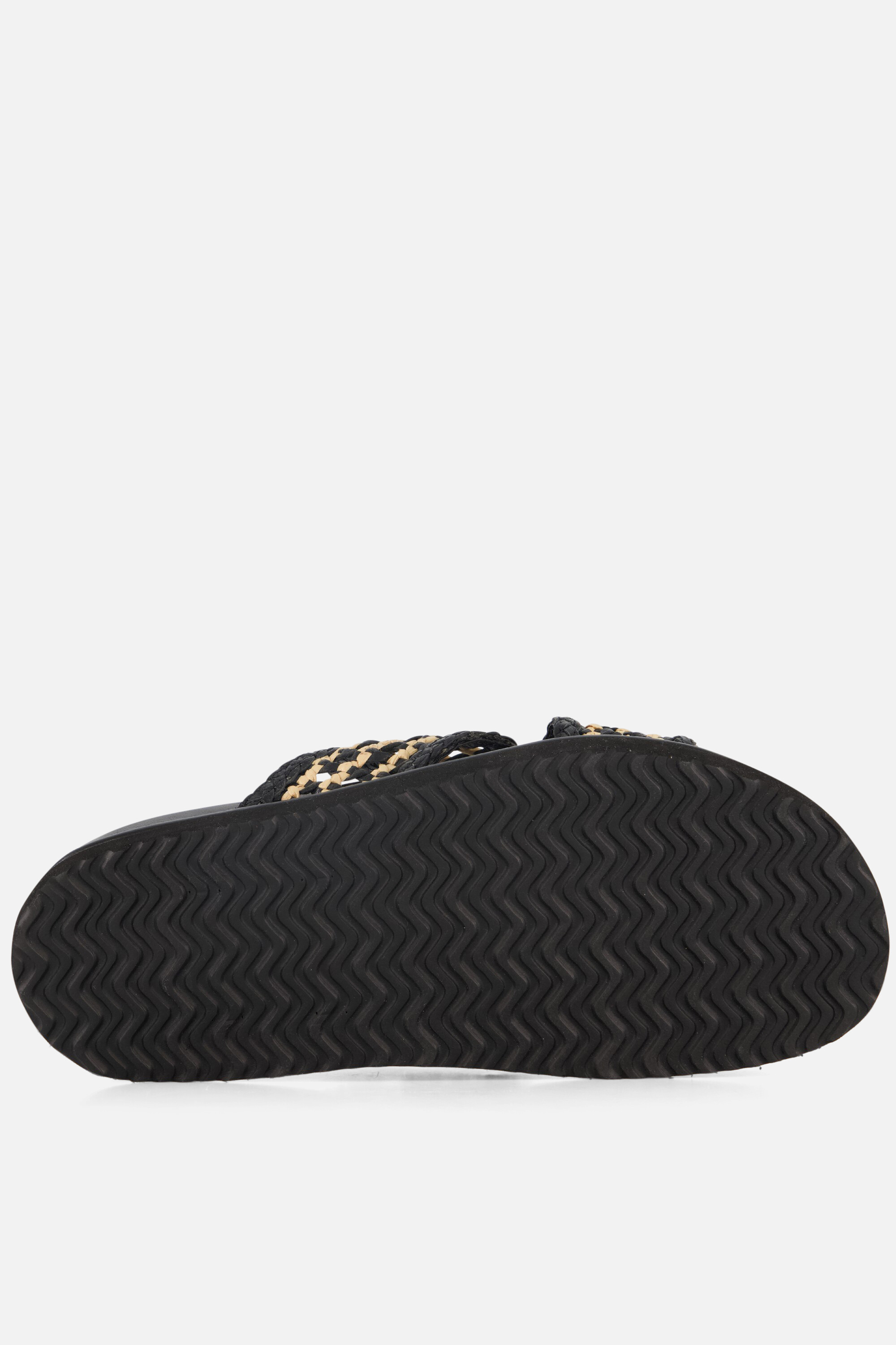 Cellini Raffia Slippers zwart Textiel afbeelding 3