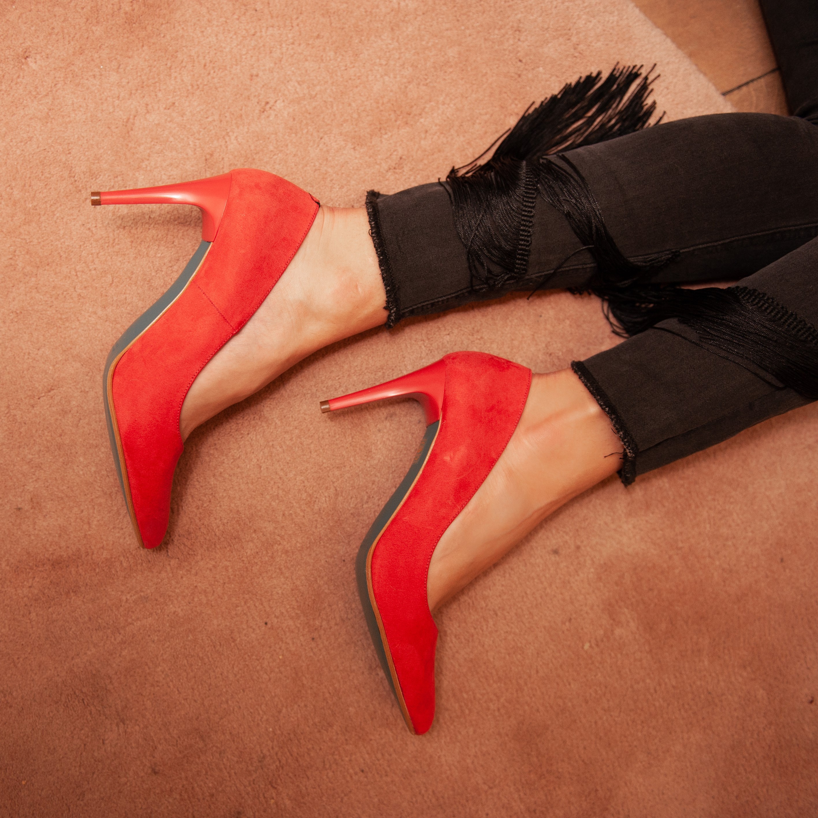 Giulia Pumps rood Imitatiesuede afbeelding 4