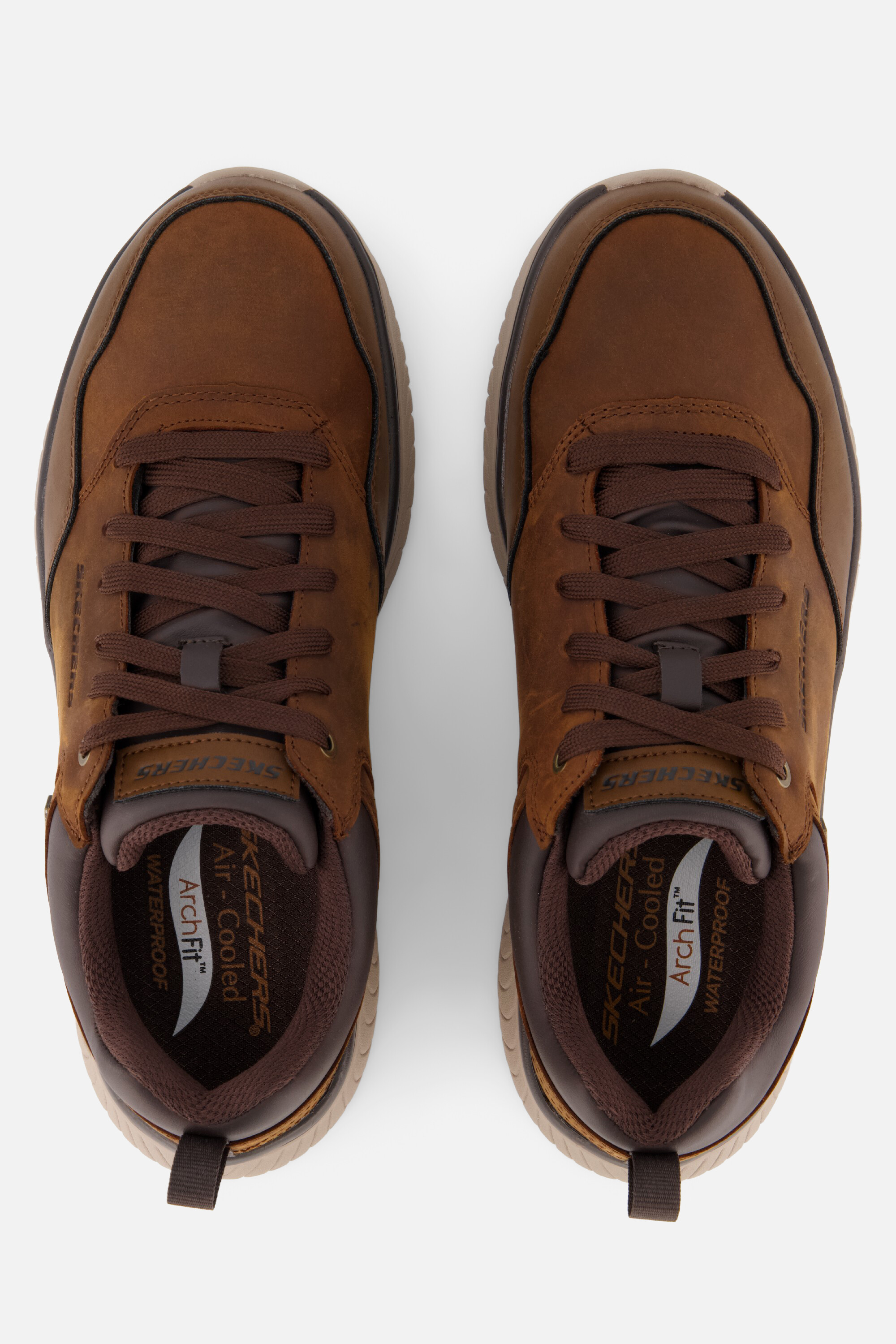 Skechers Arch Fit Crosser Sneakers bruin Leer afbeelding 2