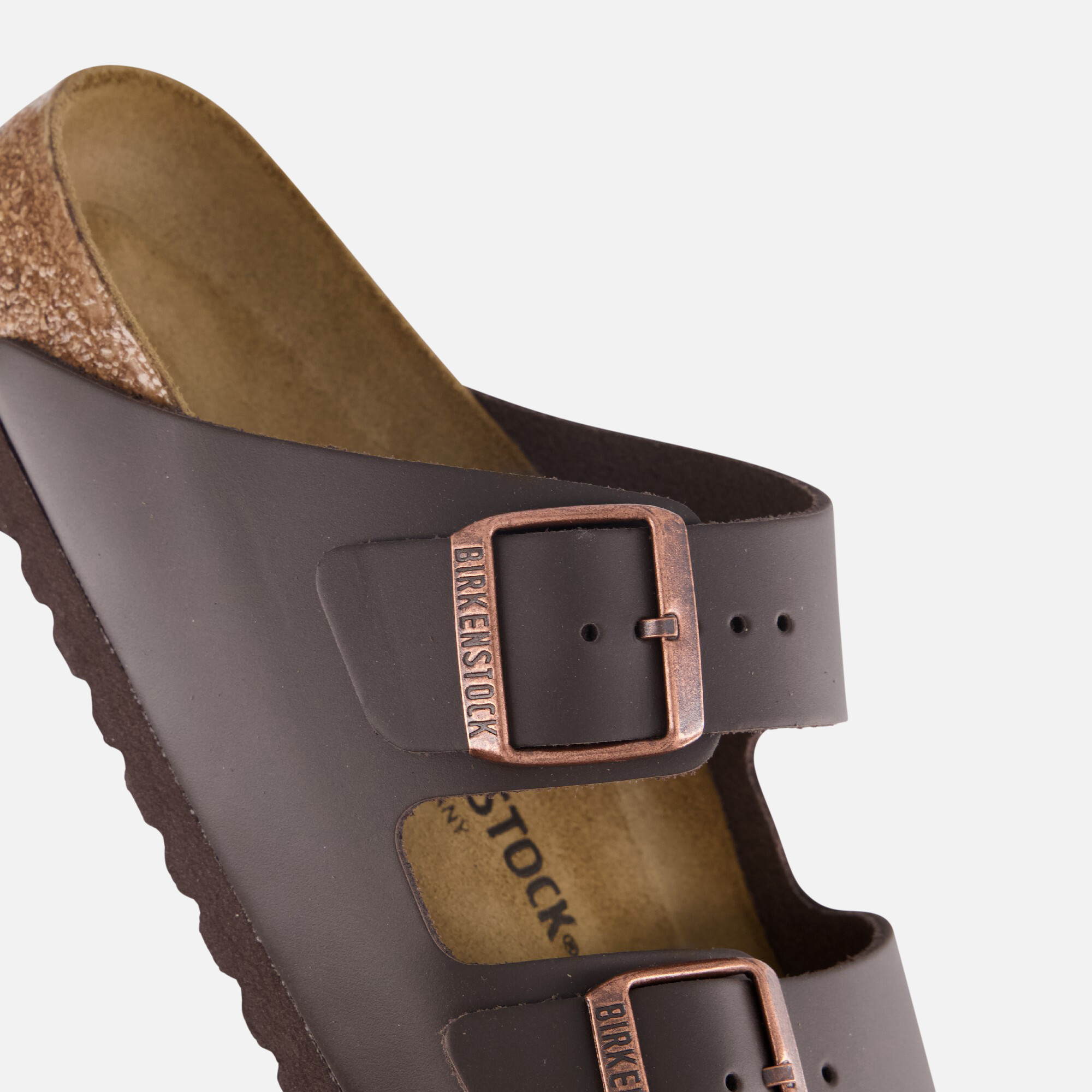 Birkenstock Arizona Slippers bruin Leer afbeelding 3