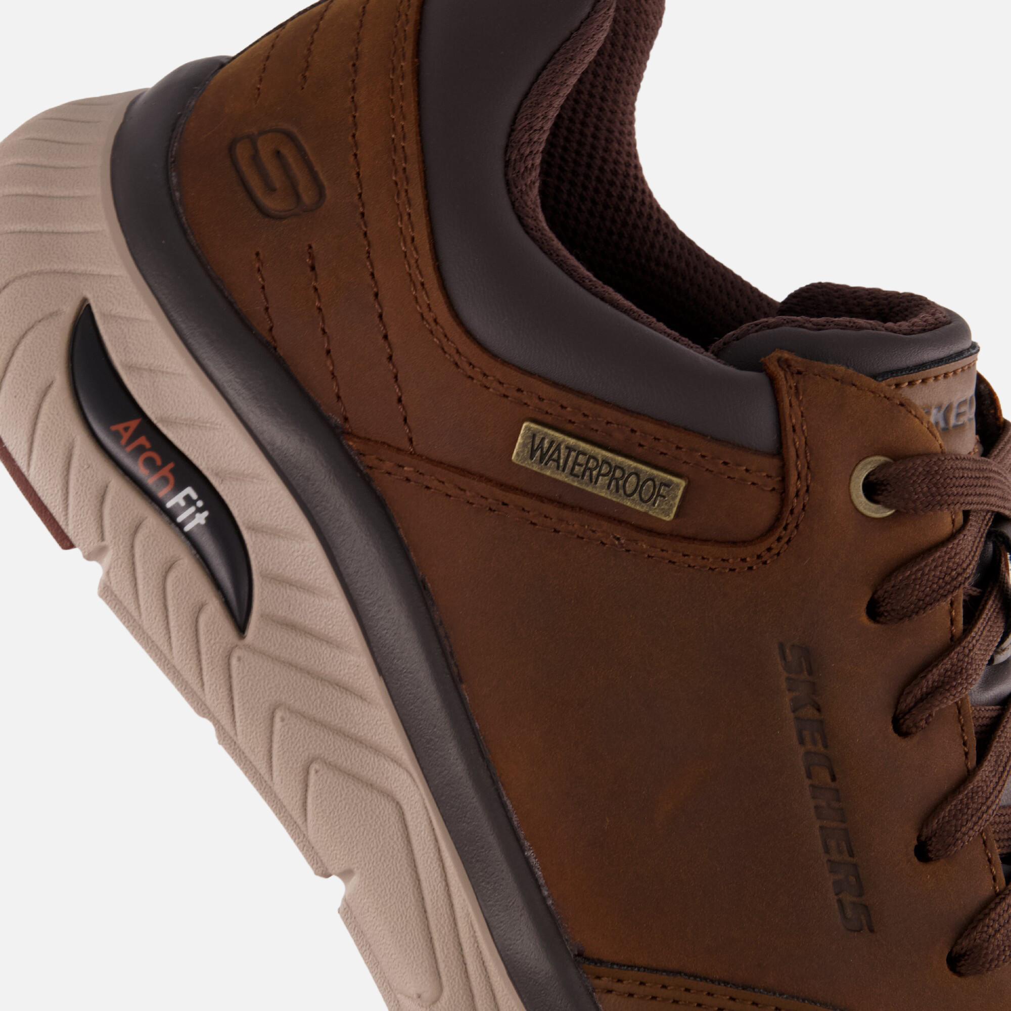 Skechers Arch Fit Crosser Sneakers bruin Leer afbeelding 4