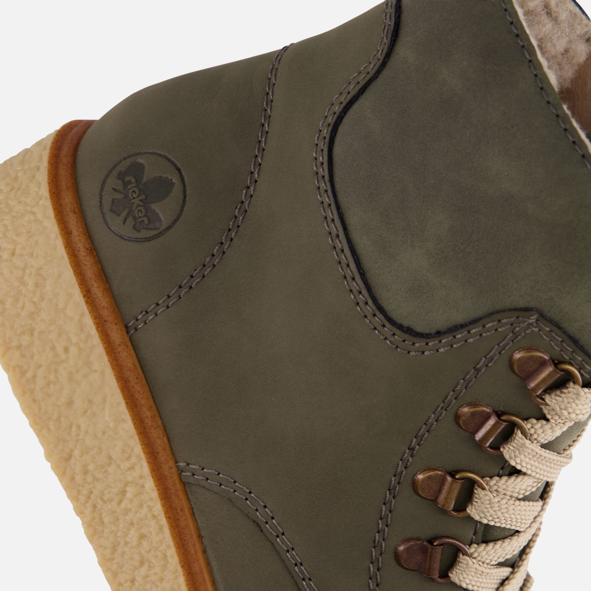 Rieker Veterboots groen Suede afbeelding 4