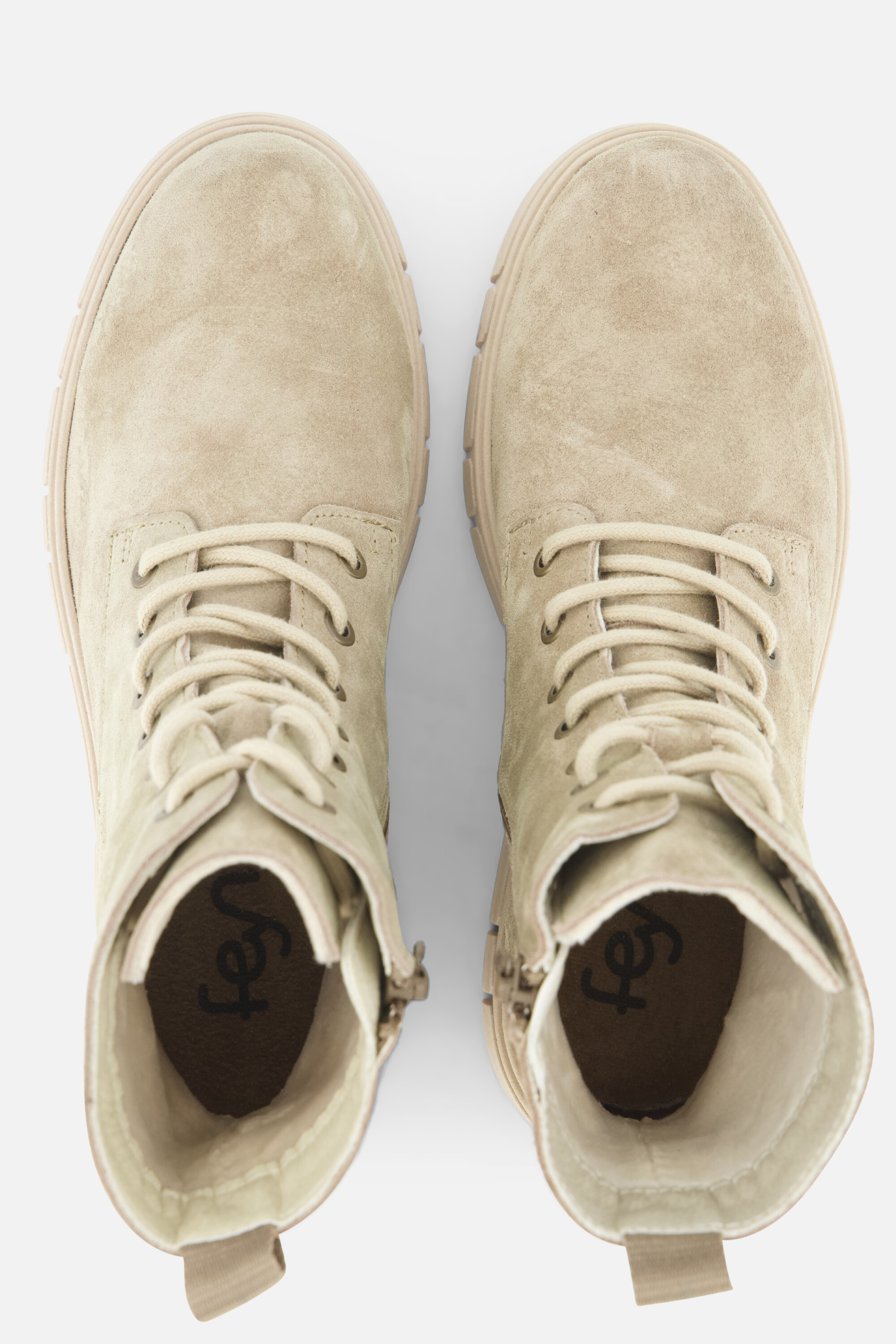 Feyn Paige01 Veterboots taupe Suede afbeelding 2