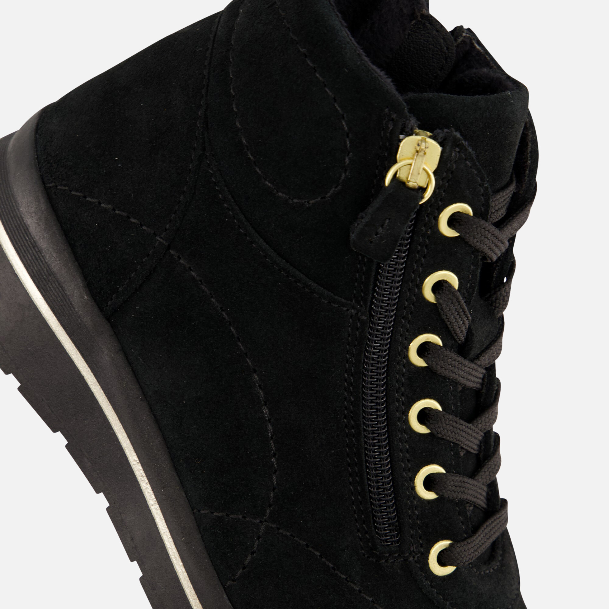 Feyn Ruby92 Veterboots zwart Suede afbeelding 4