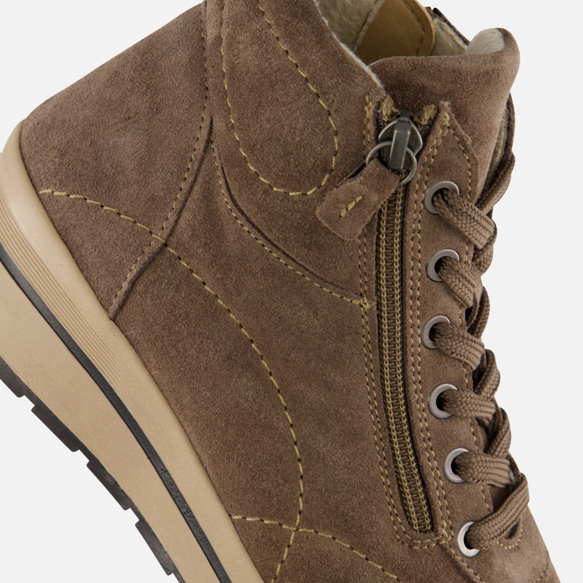 Feyn Ruby92 Veterboots taupe Suede afbeelding 4