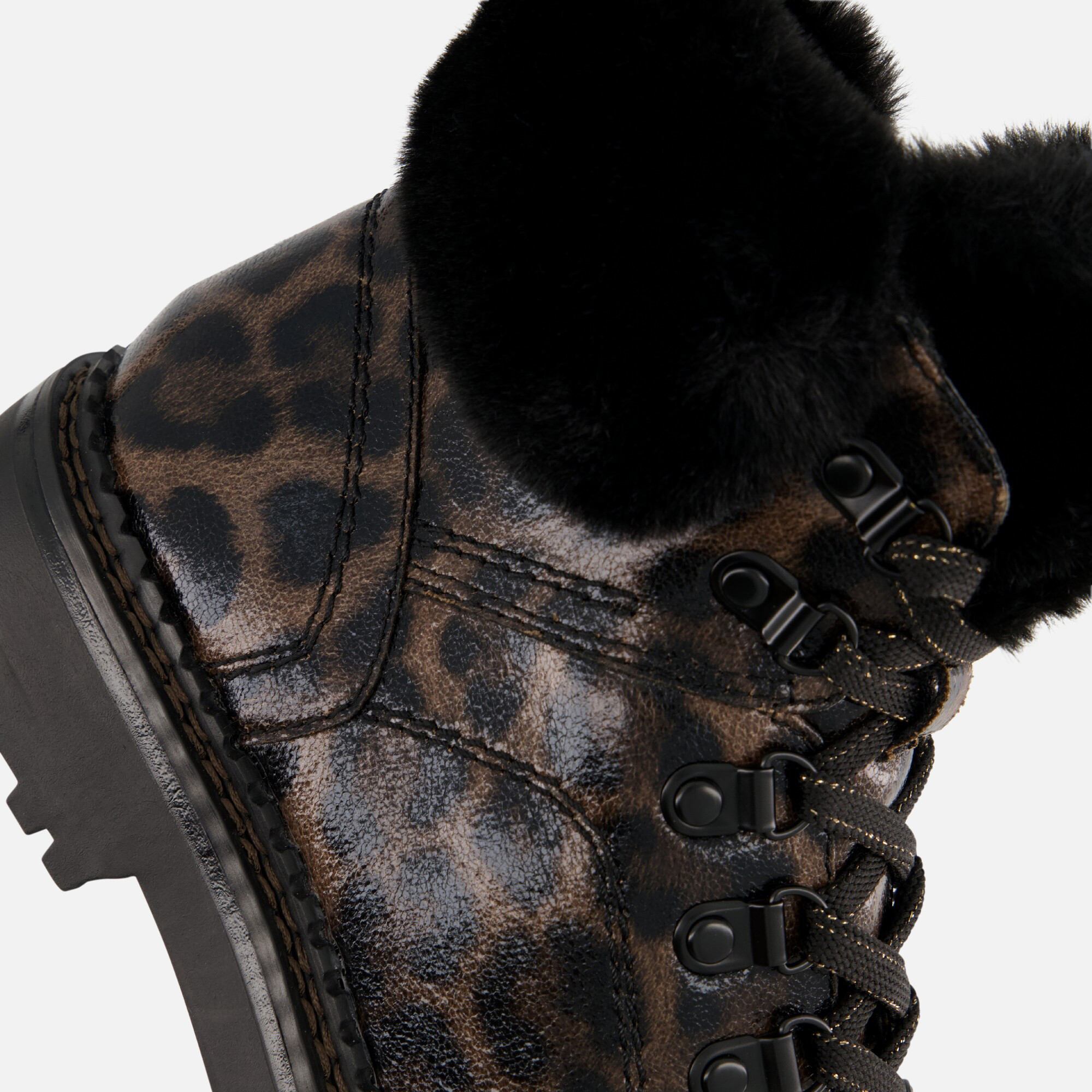 Tamaris Leopard Veterboots zwart Textiel afbeelding 4