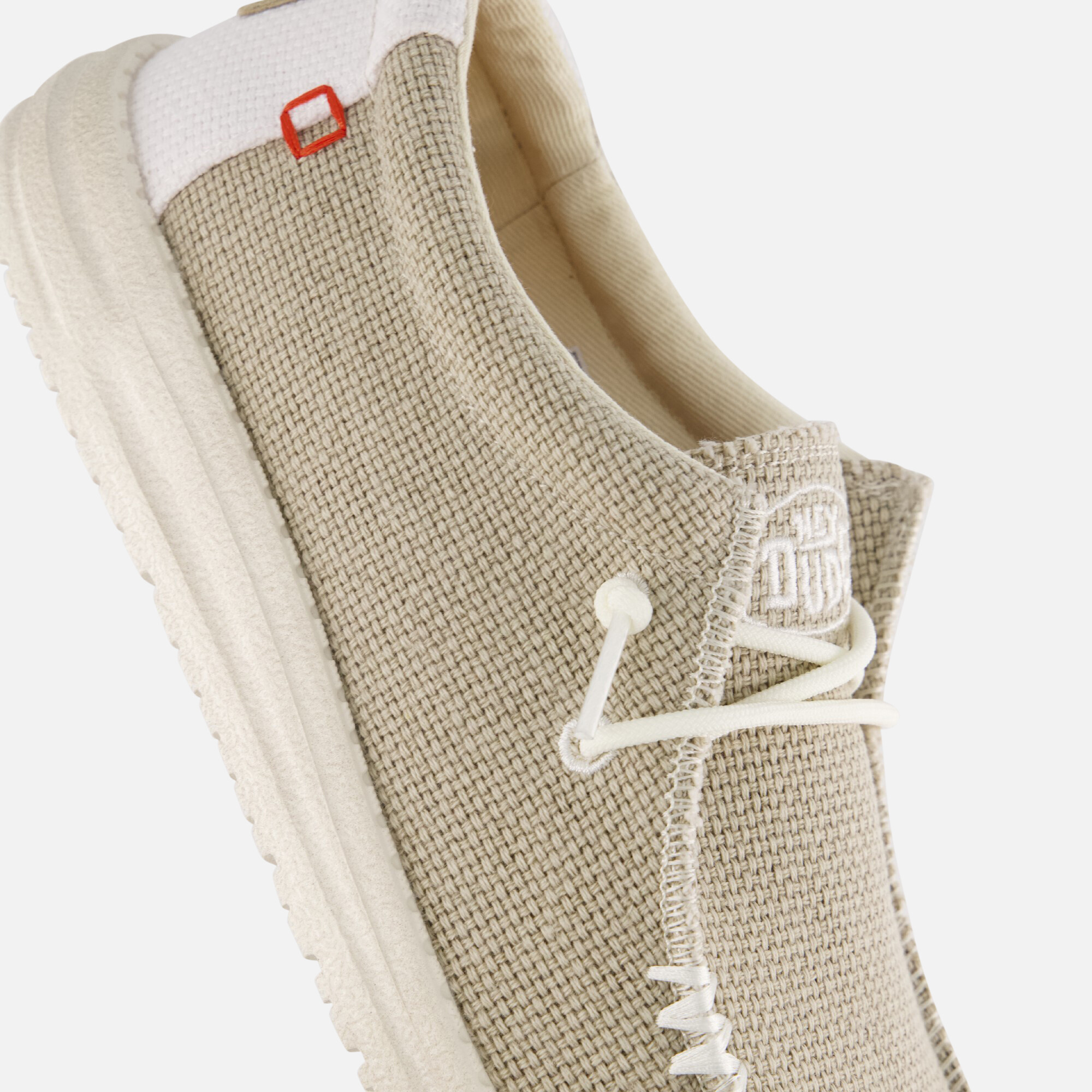 HEYDUDE Wally Braided Instappers wit Canvas afbeelding 4