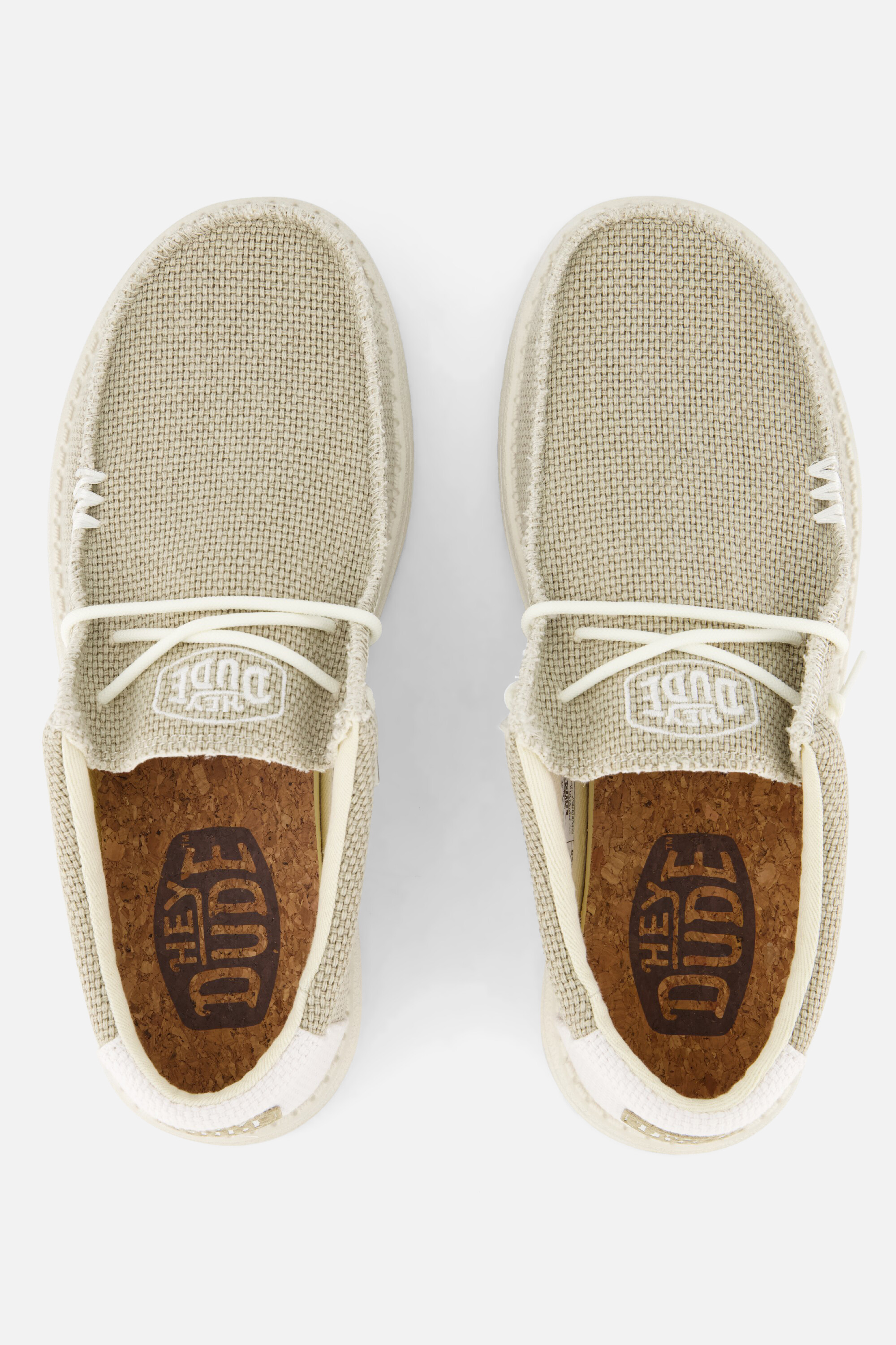 HEYDUDE Wally Braided Instappers wit Canvas afbeelding 2