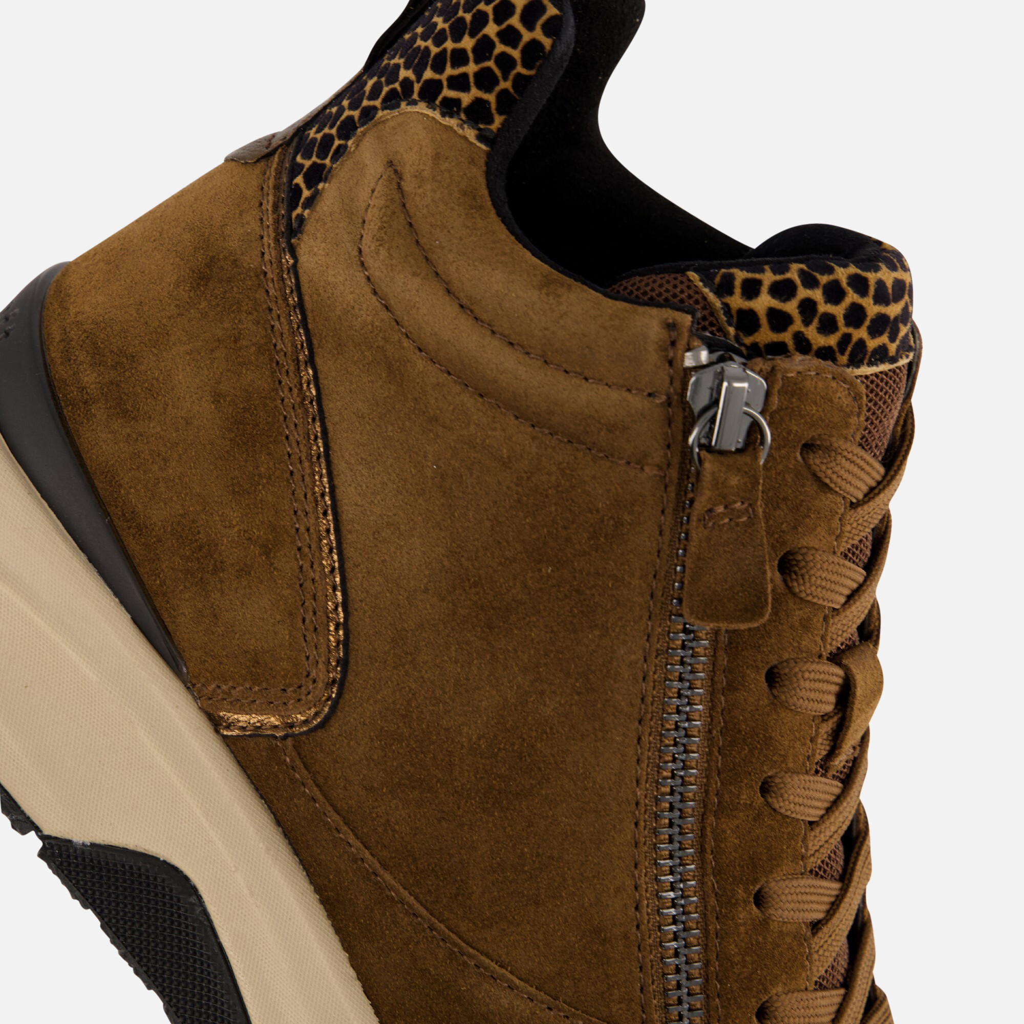 Gabor Rollingsoft Veterboots cognac Suede afbeelding 4