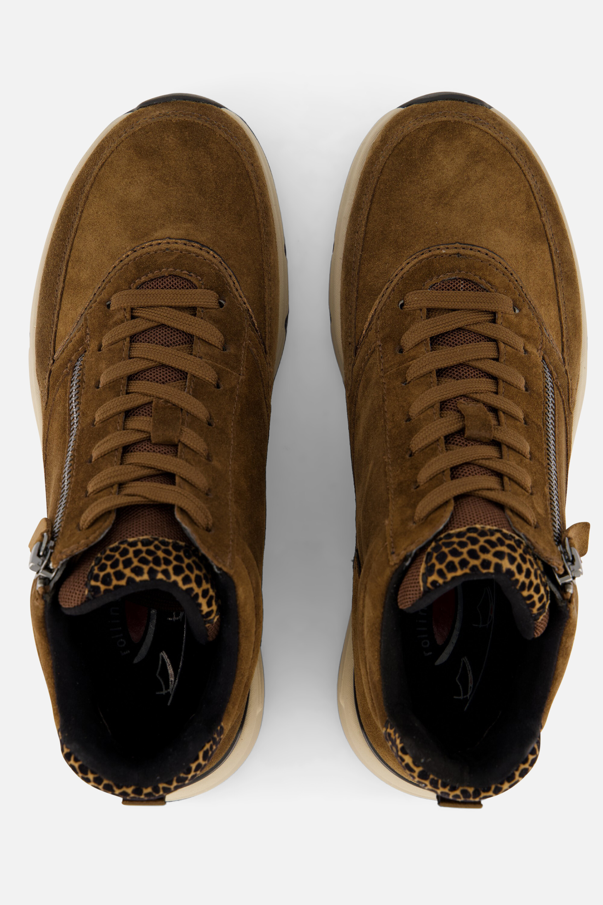 Gabor Rollingsoft Veterboots cognac Suede afbeelding 2