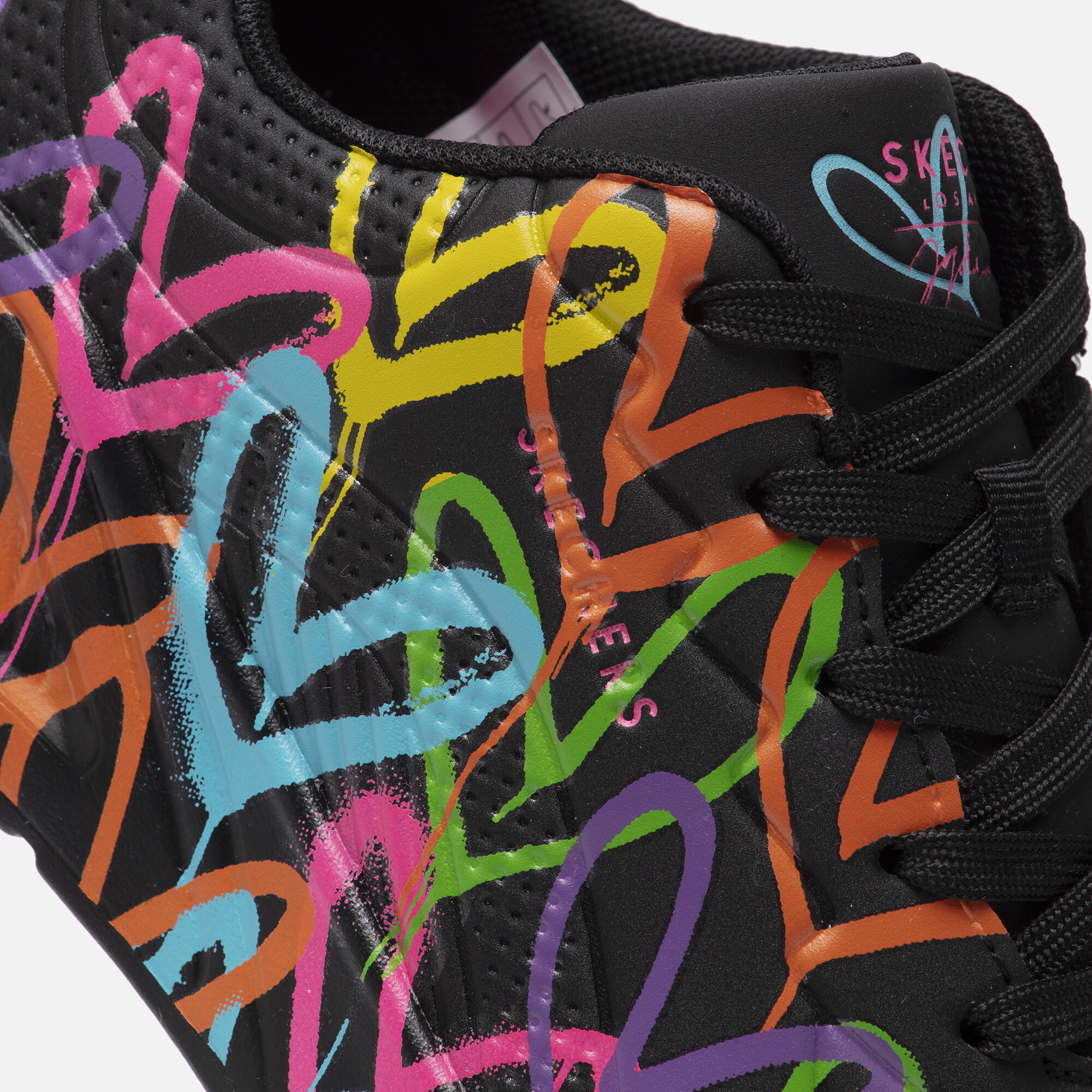 Skechers Uno Graffiti Heart Sneakers zwart afbeelding 4