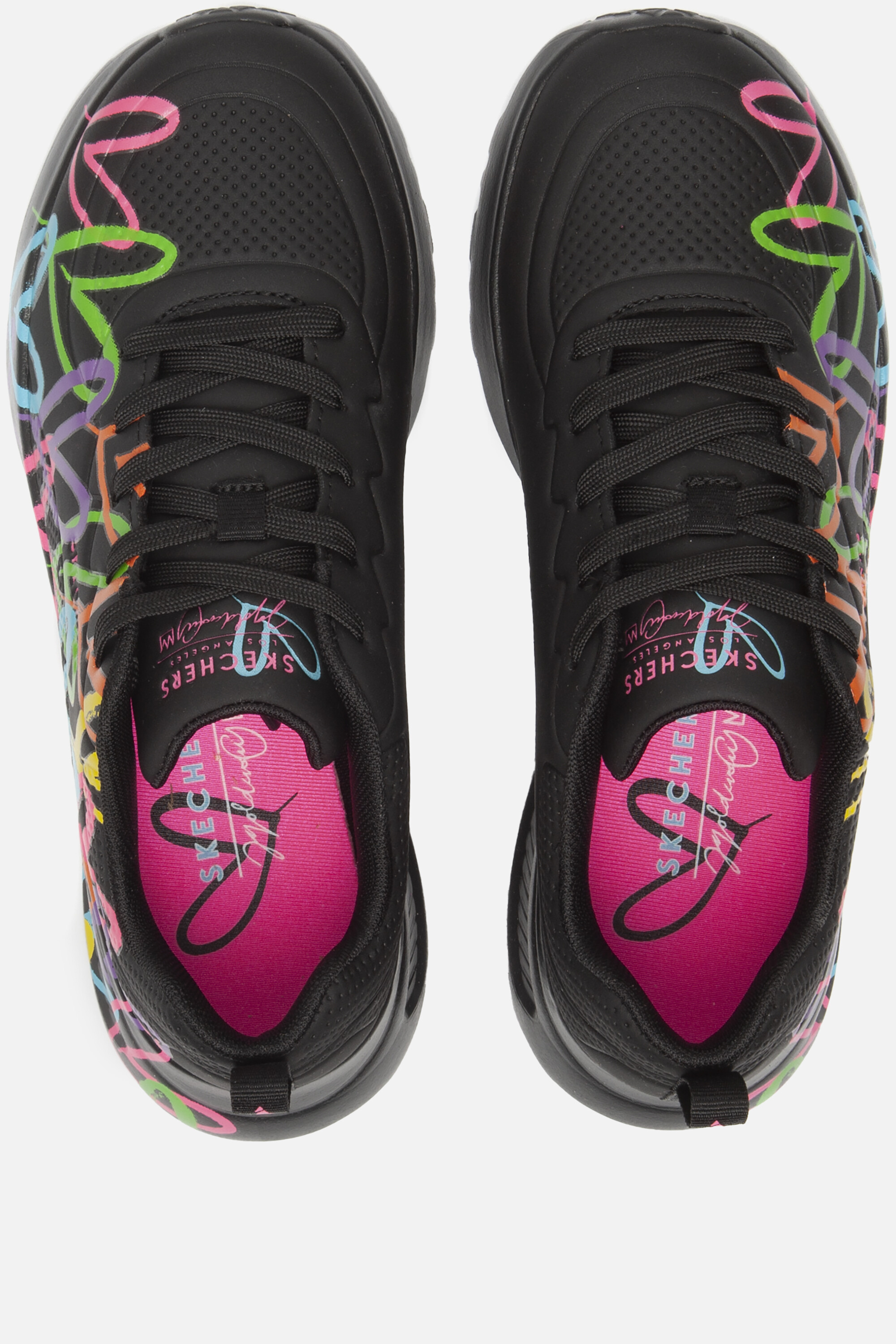 Skechers Uno Graffiti Heart Sneakers zwart afbeelding 2