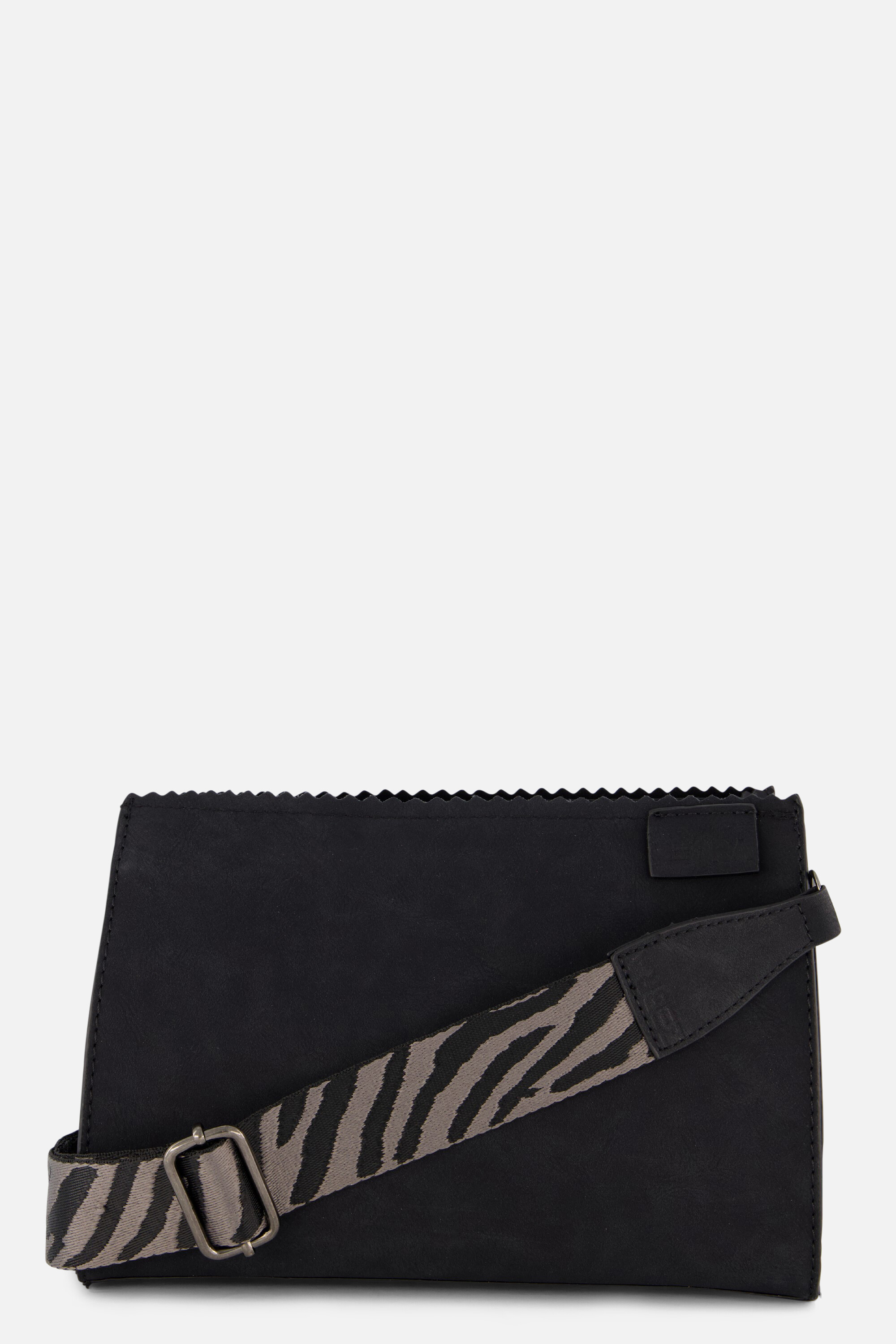 Zebra Merel Schoudertas zwart Imitatieleer afbeelding 4