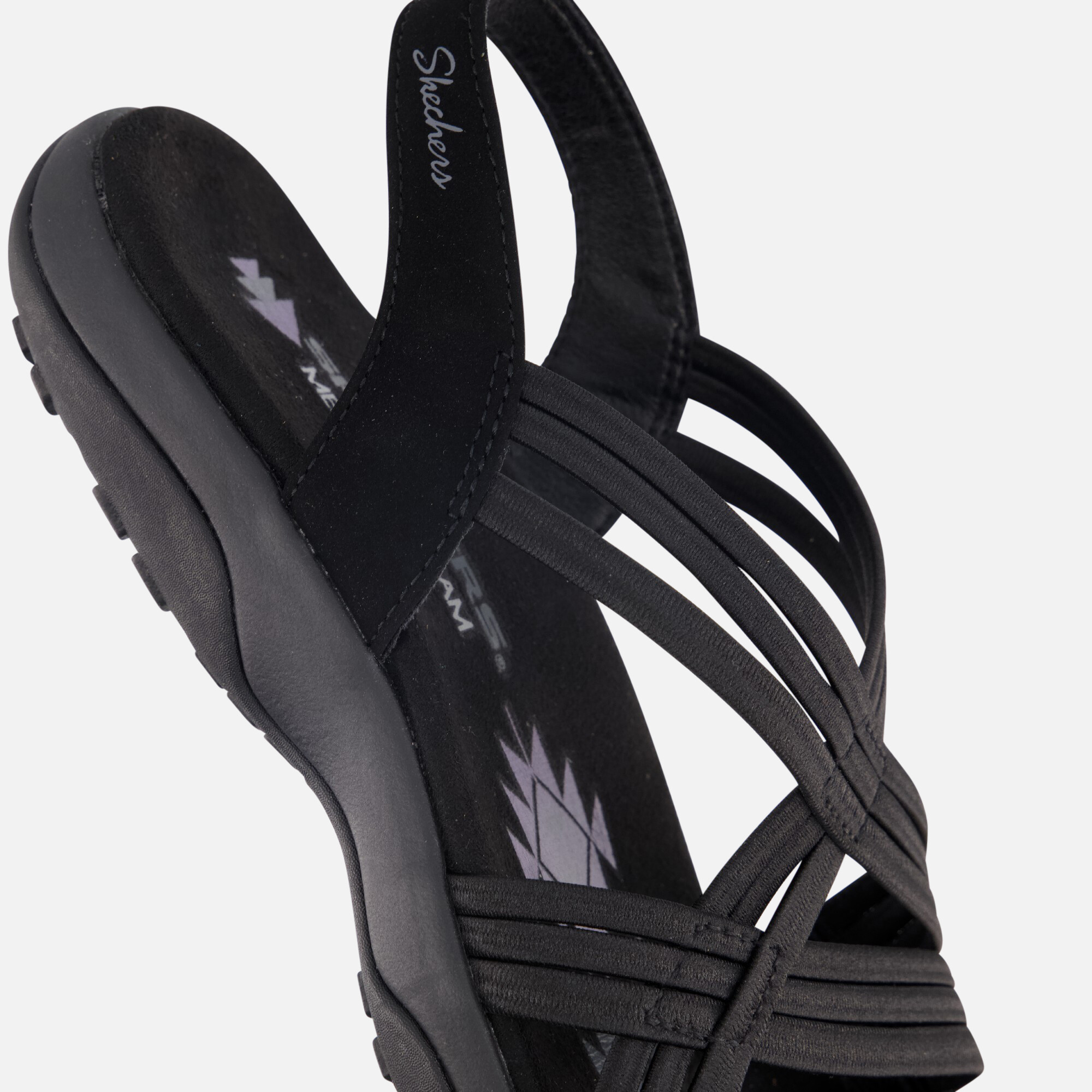Skechers Reggae Slim Sandalen zwart Textiel afbeelding 4