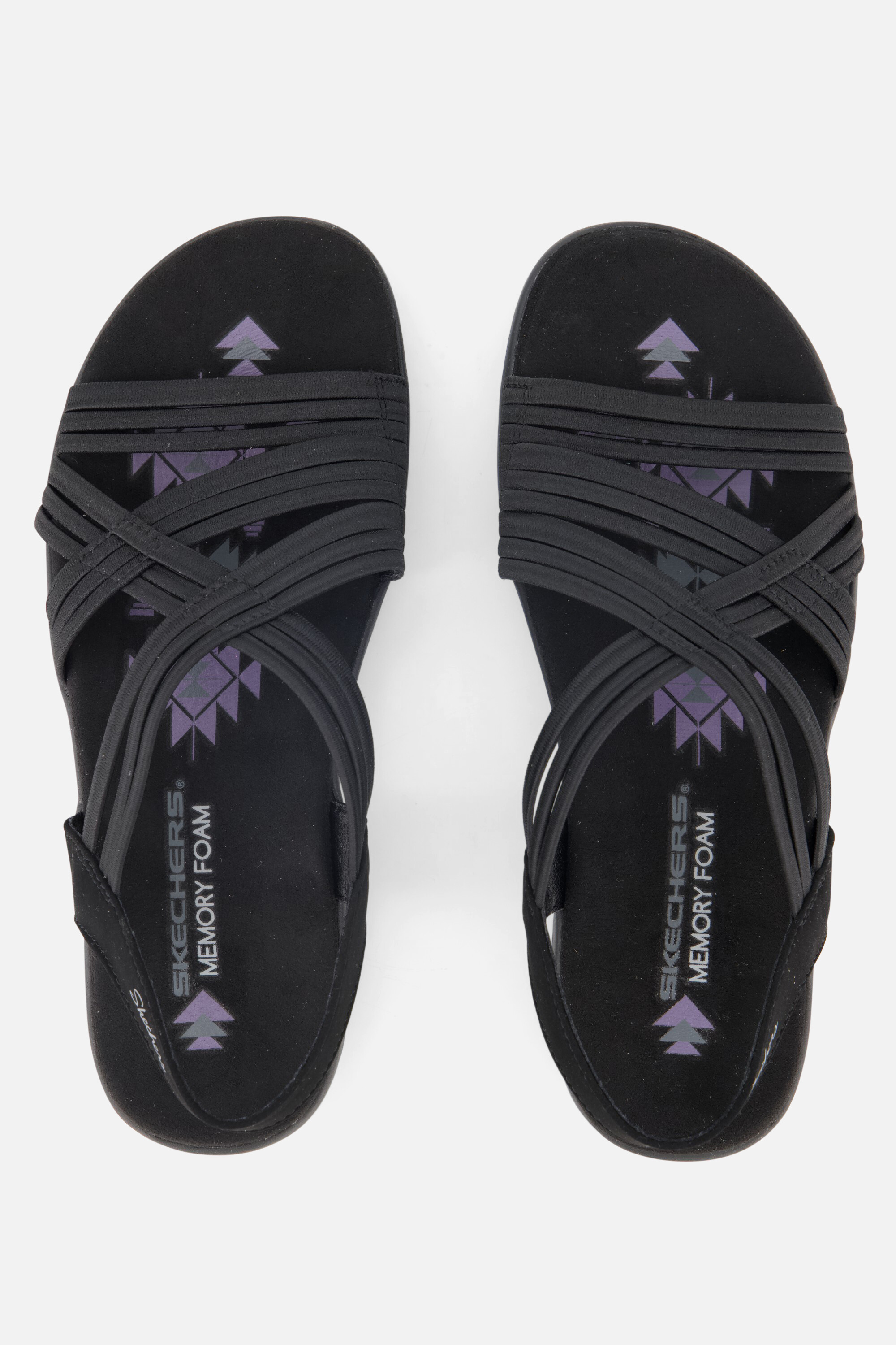 Skechers Reggae Slim Sandalen zwart Textiel afbeelding 2