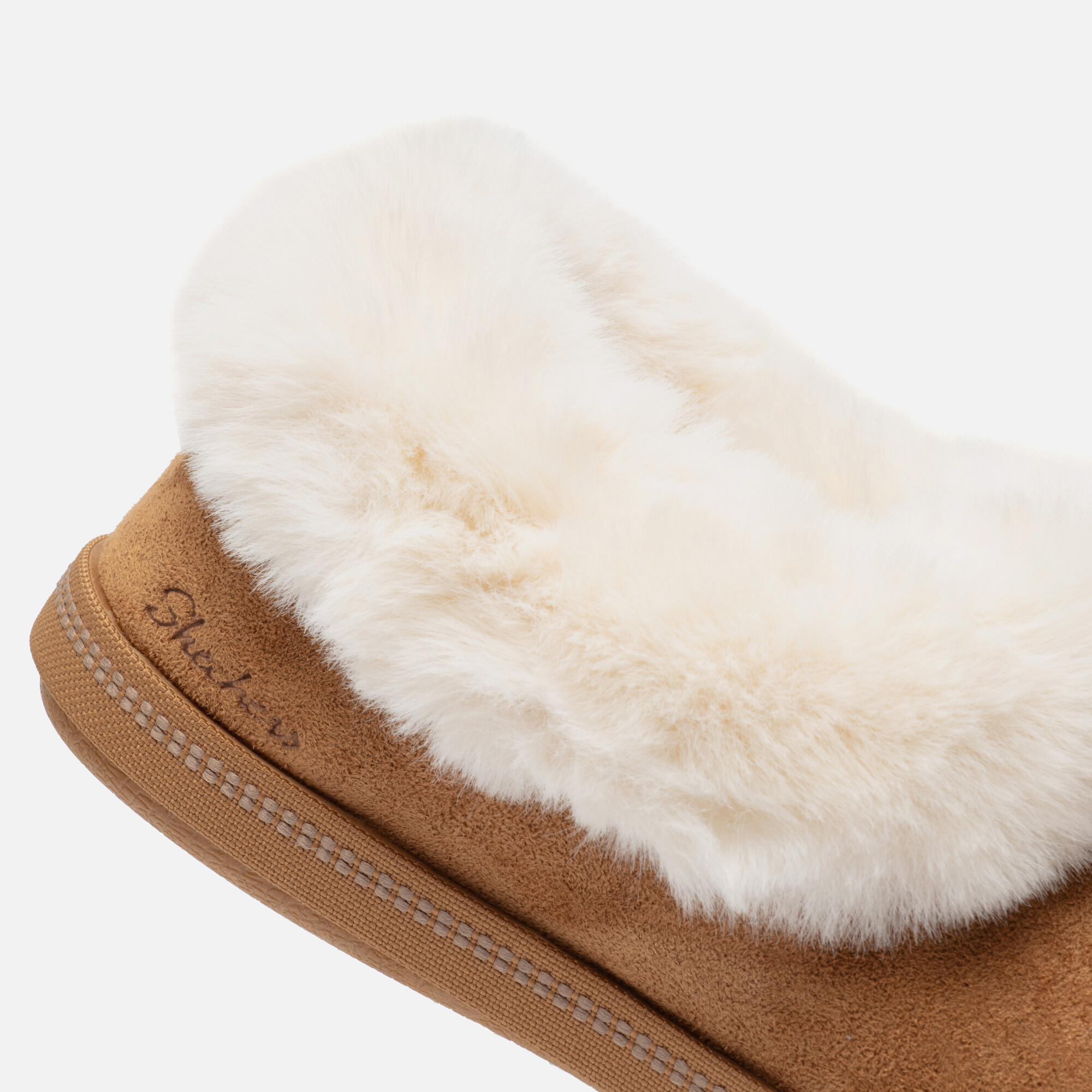 Cozy Campfire Pantoffels cognac Suede afbeelding 4