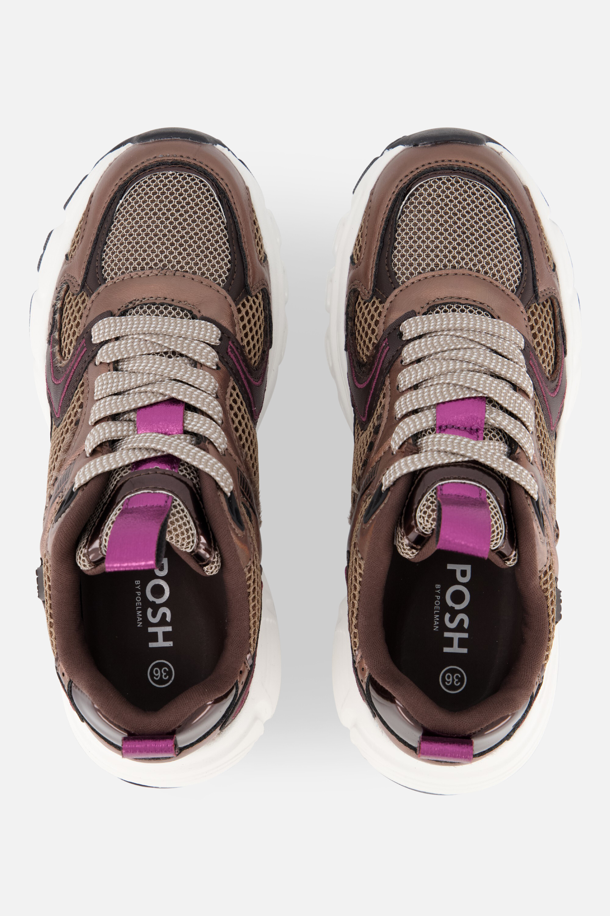 POSH by Poelman Sneakers bruin Synthetisch afbeelding 3