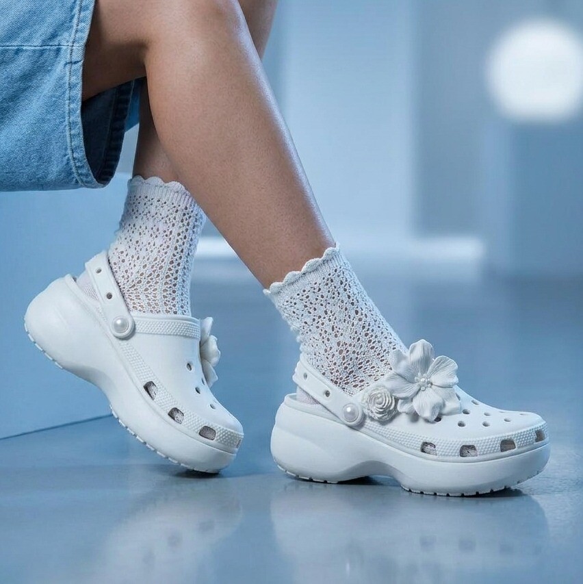 Crocs Crocs Classic Platform Clogs Slippers wit