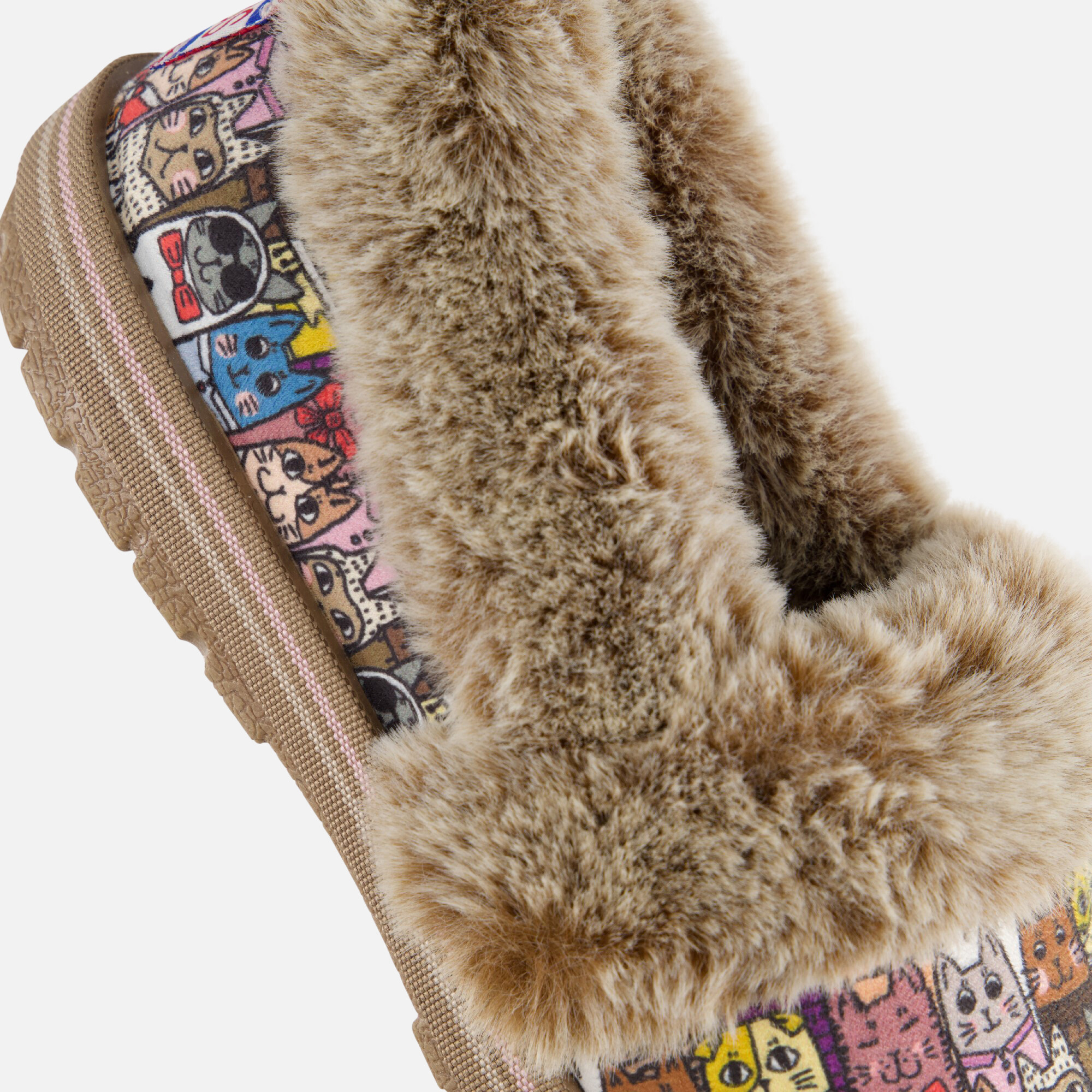 Skechers Bobs Too Cozy Chic Cat Pantoffels taupe afbeelding 4