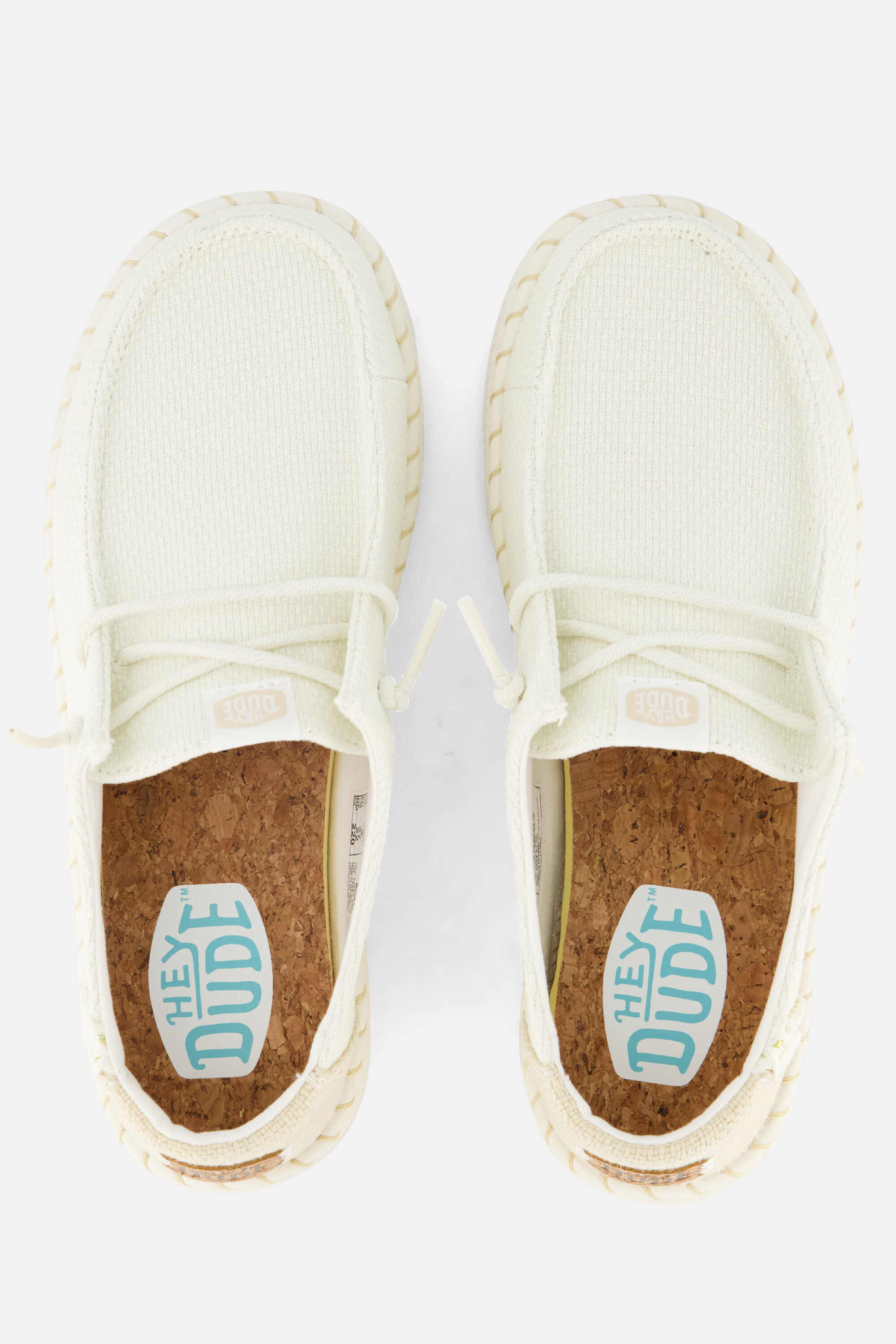 HEYDUDE Wendy Woven Instappers wit Textiel afbeelding 2