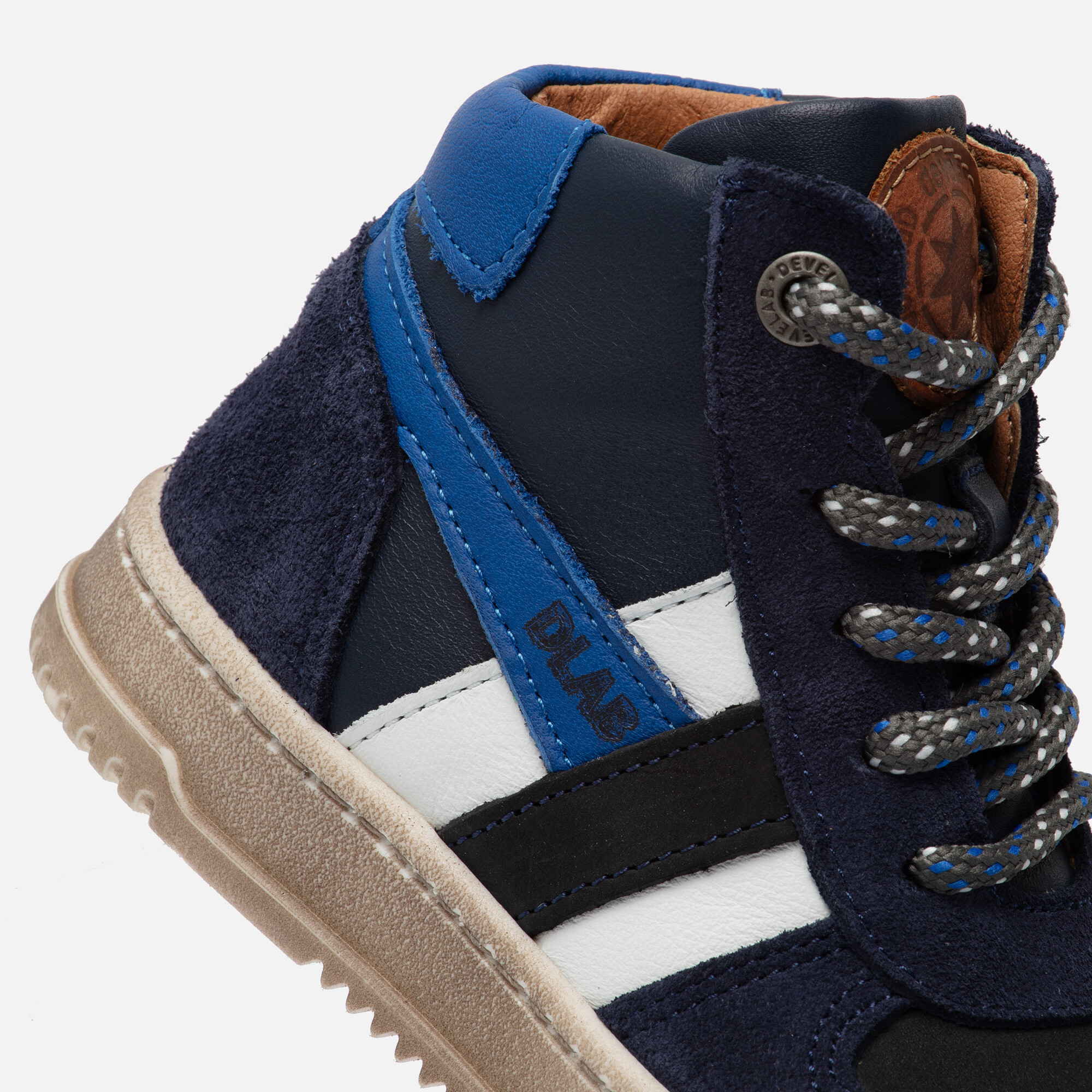 Develab Mid Cut Sneakers blauw Leer afbeelding 4