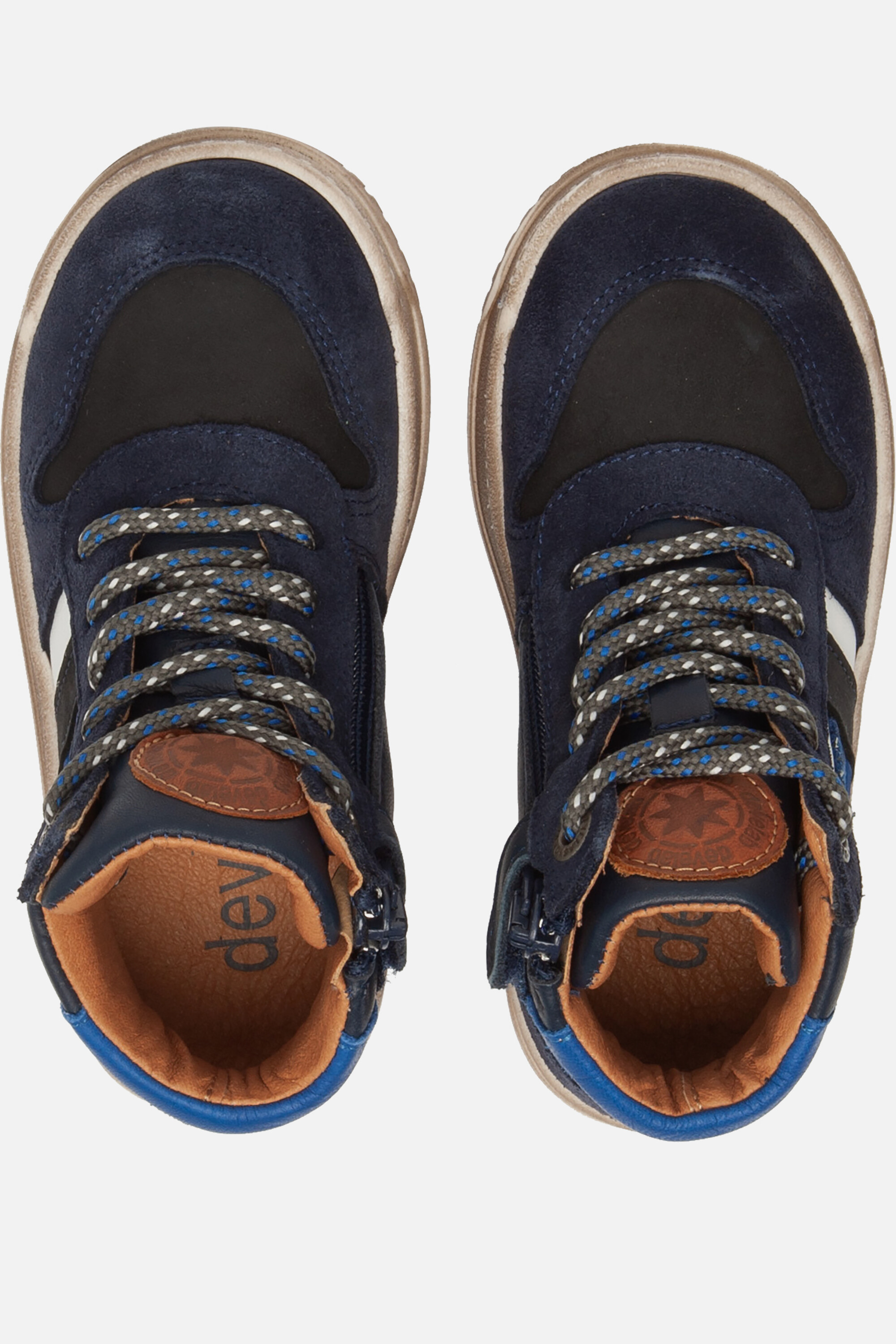 Develab Mid Cut Sneakers blauw Leer afbeelding 2