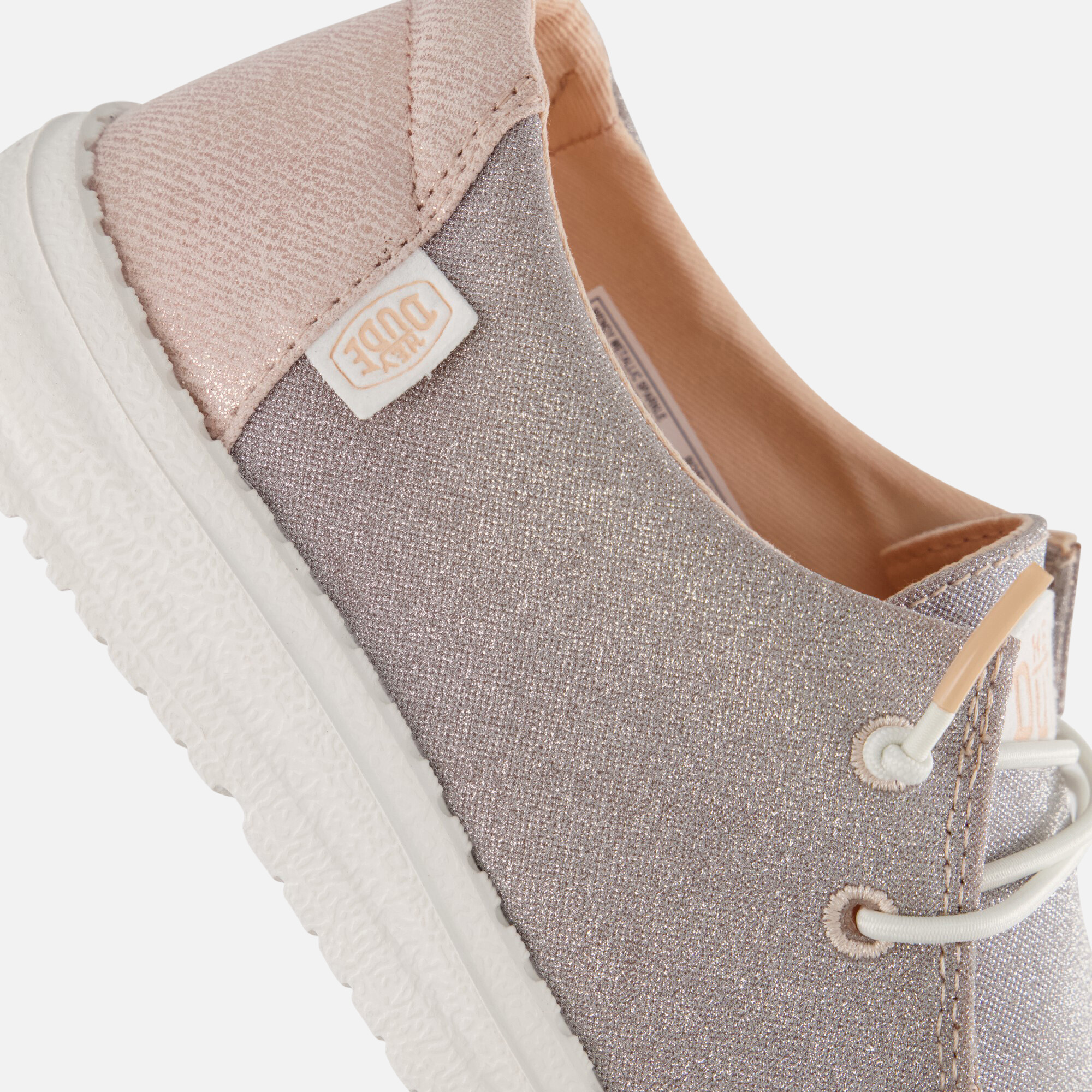 HEYDUDE Wendy Metallic Sparkle Instappers roze afbeelding 4