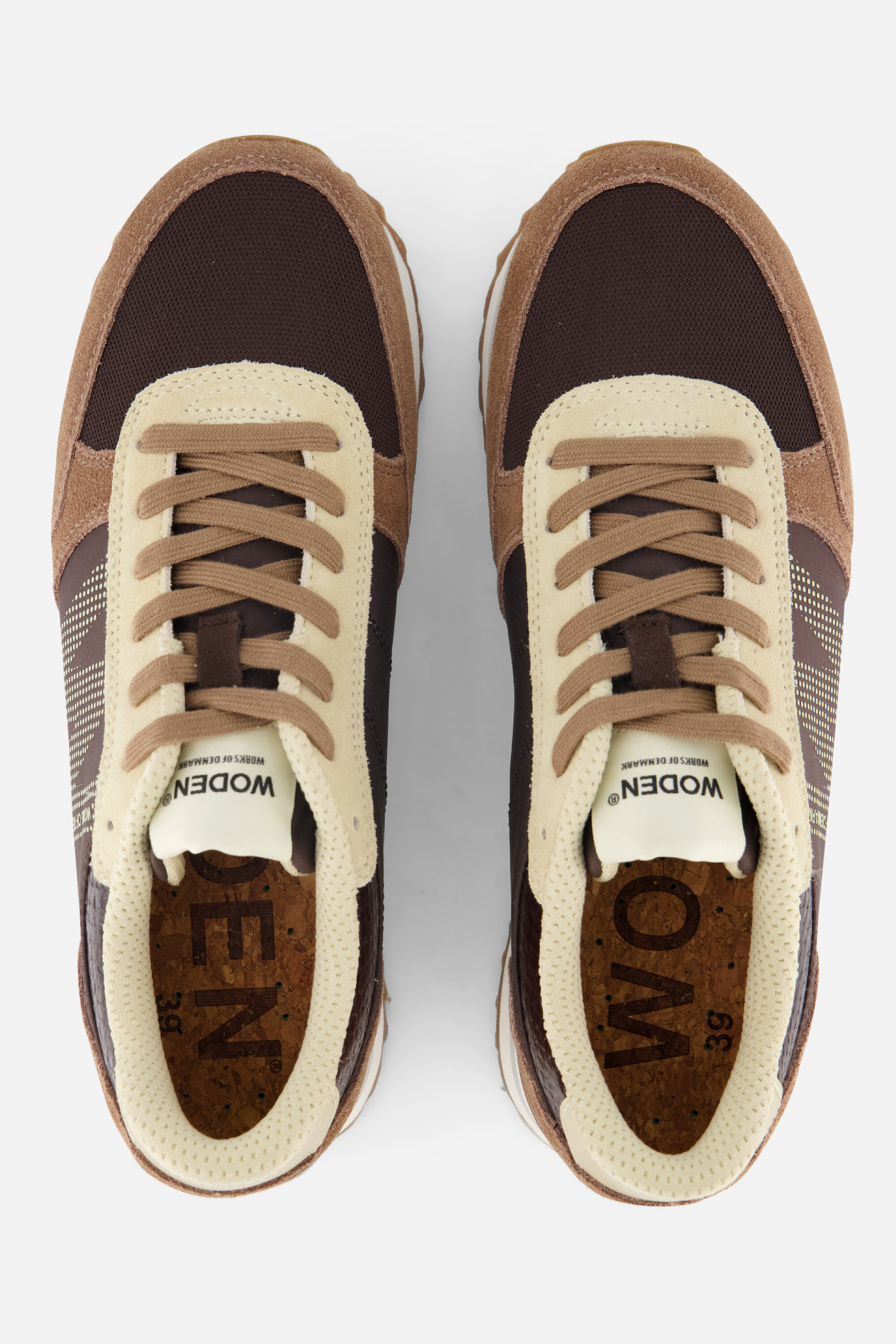 Woden Ronja Plateau Sneakers bruin Suede afbeelding 3