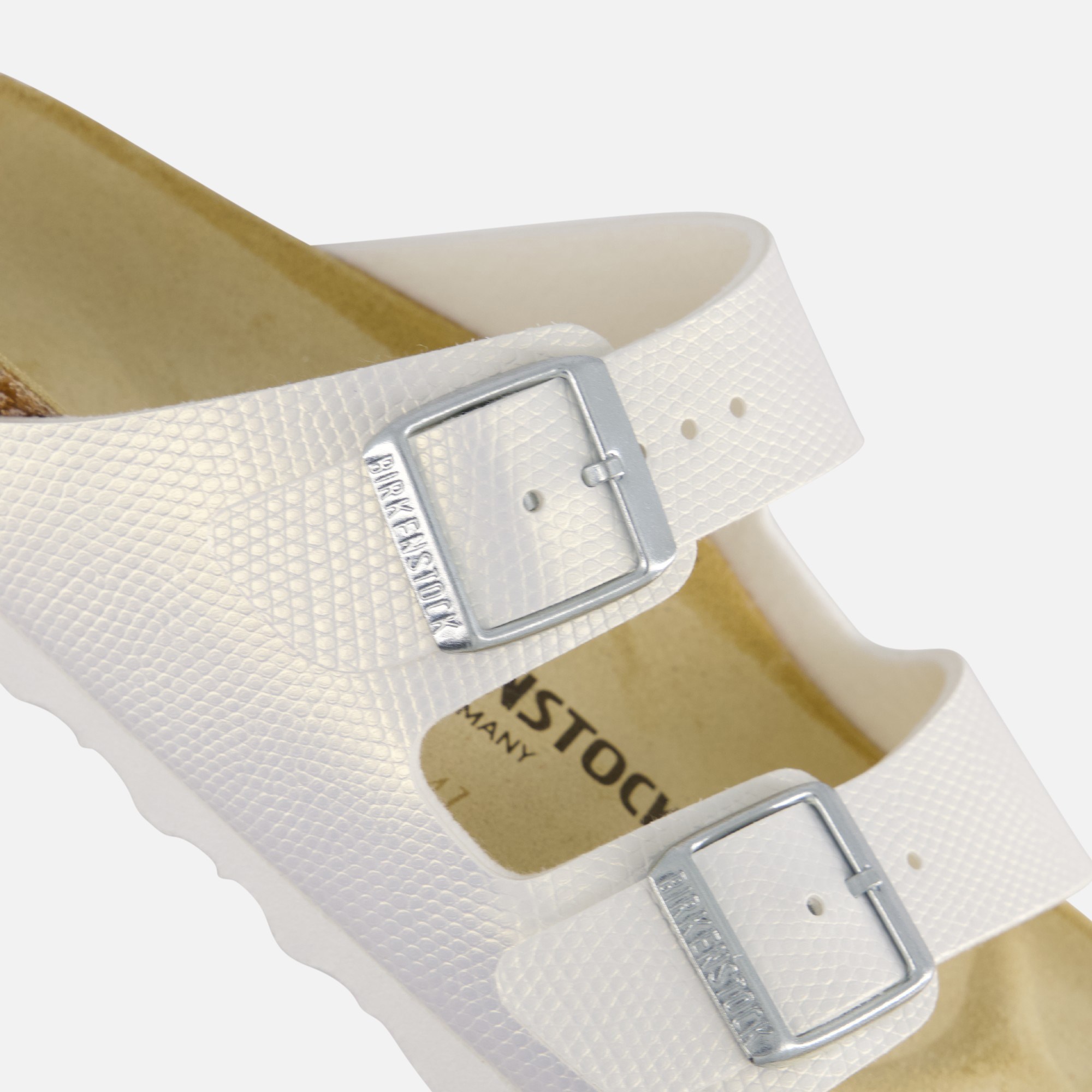 Birkenstock Arizona Slippers wit Imitatieleer afbeelding 4