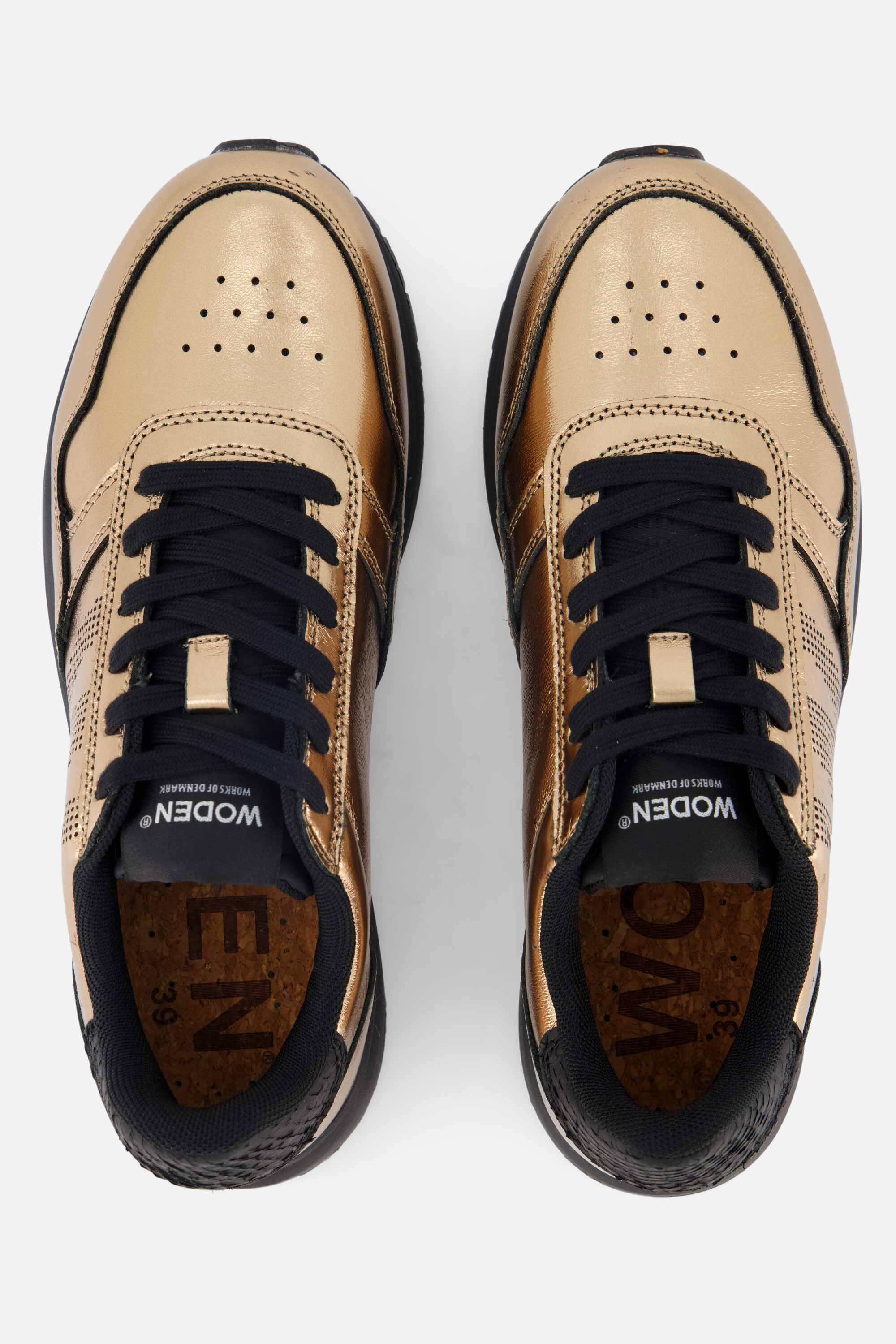 Woden Nicoline Metallic Sneakers goud Leer afbeelding 3