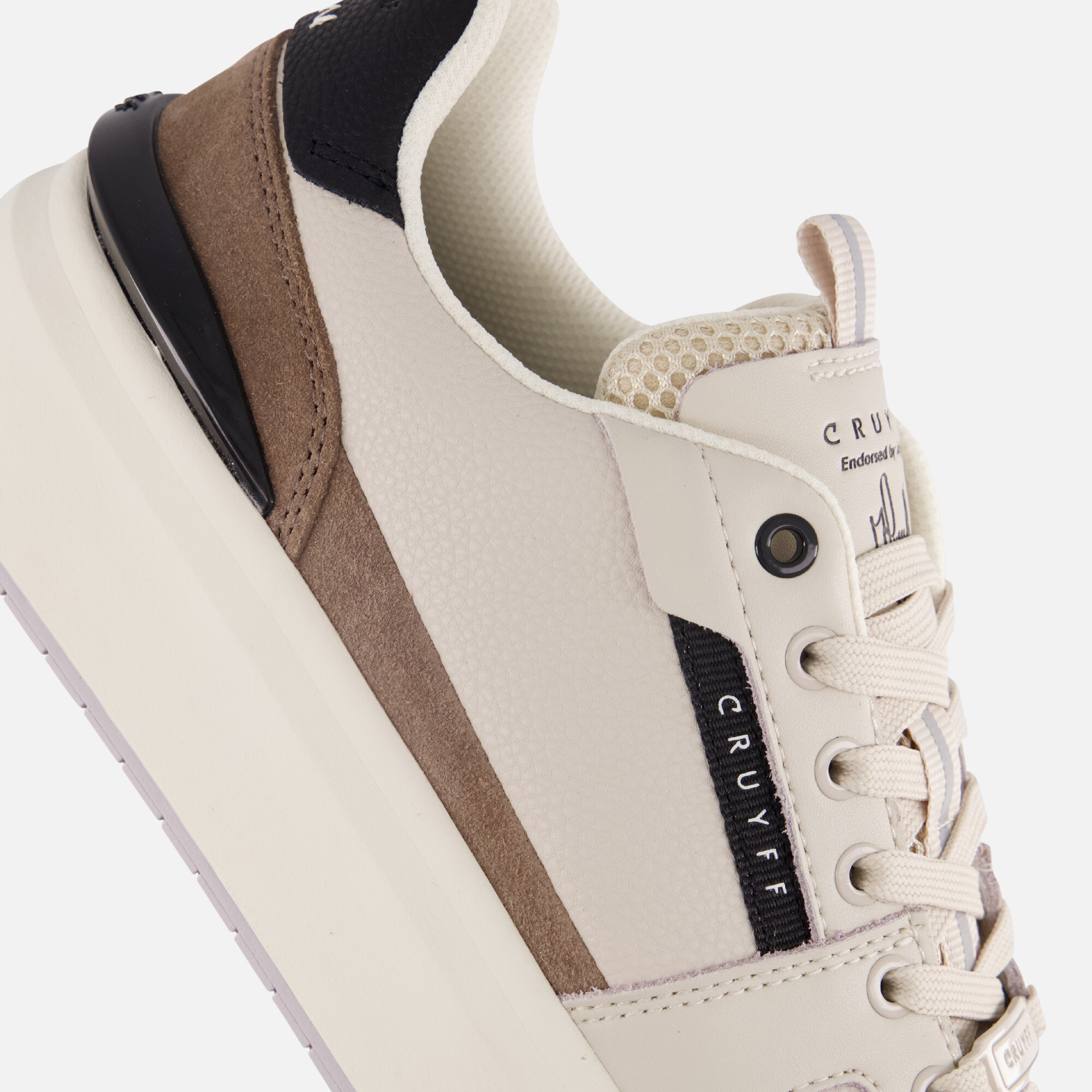 Cruyff Endorsed Tennis Sneakers beige Leer afbeelding 4