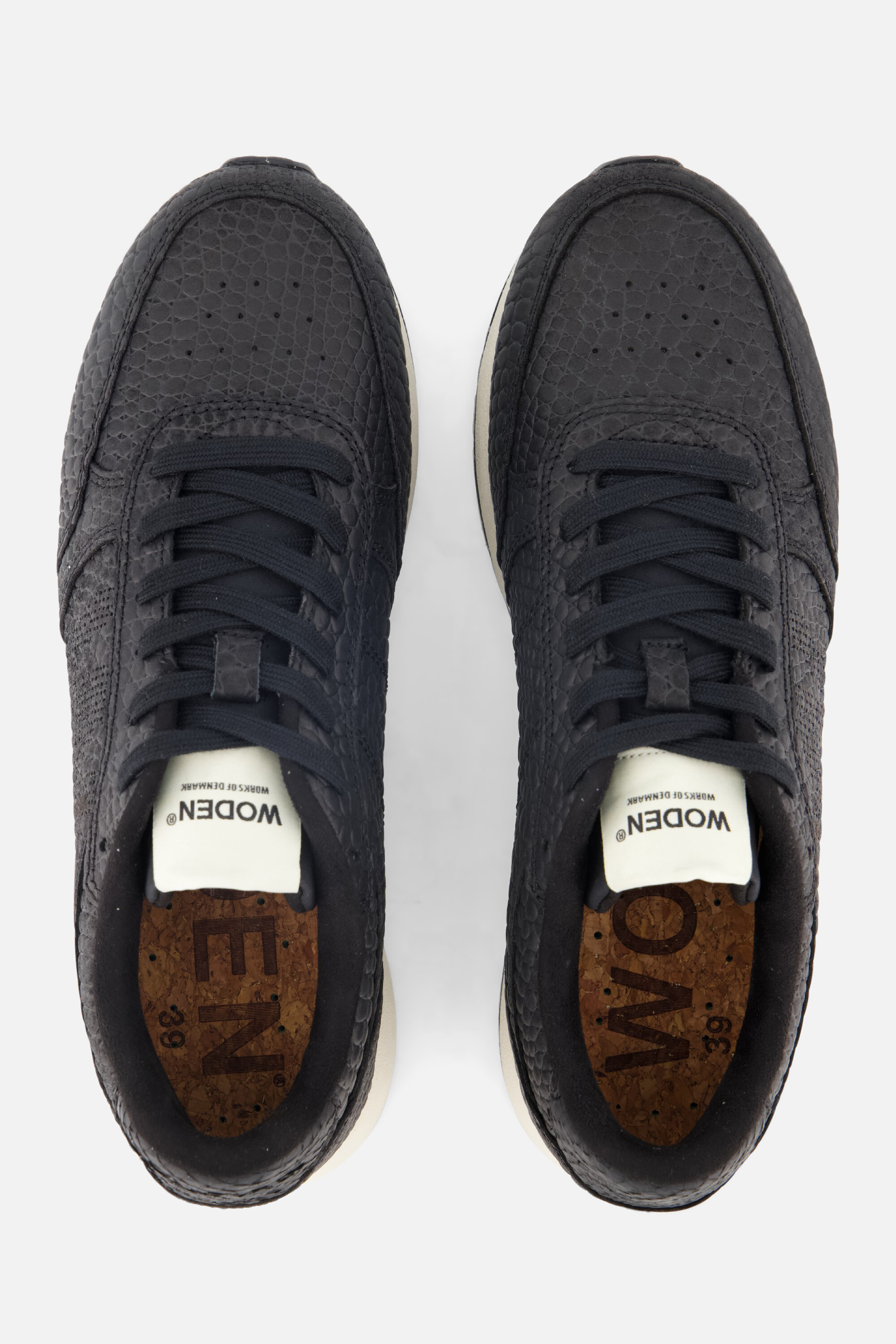 Woden Ronja Croco Sneakers zwart Leer afbeelding 3